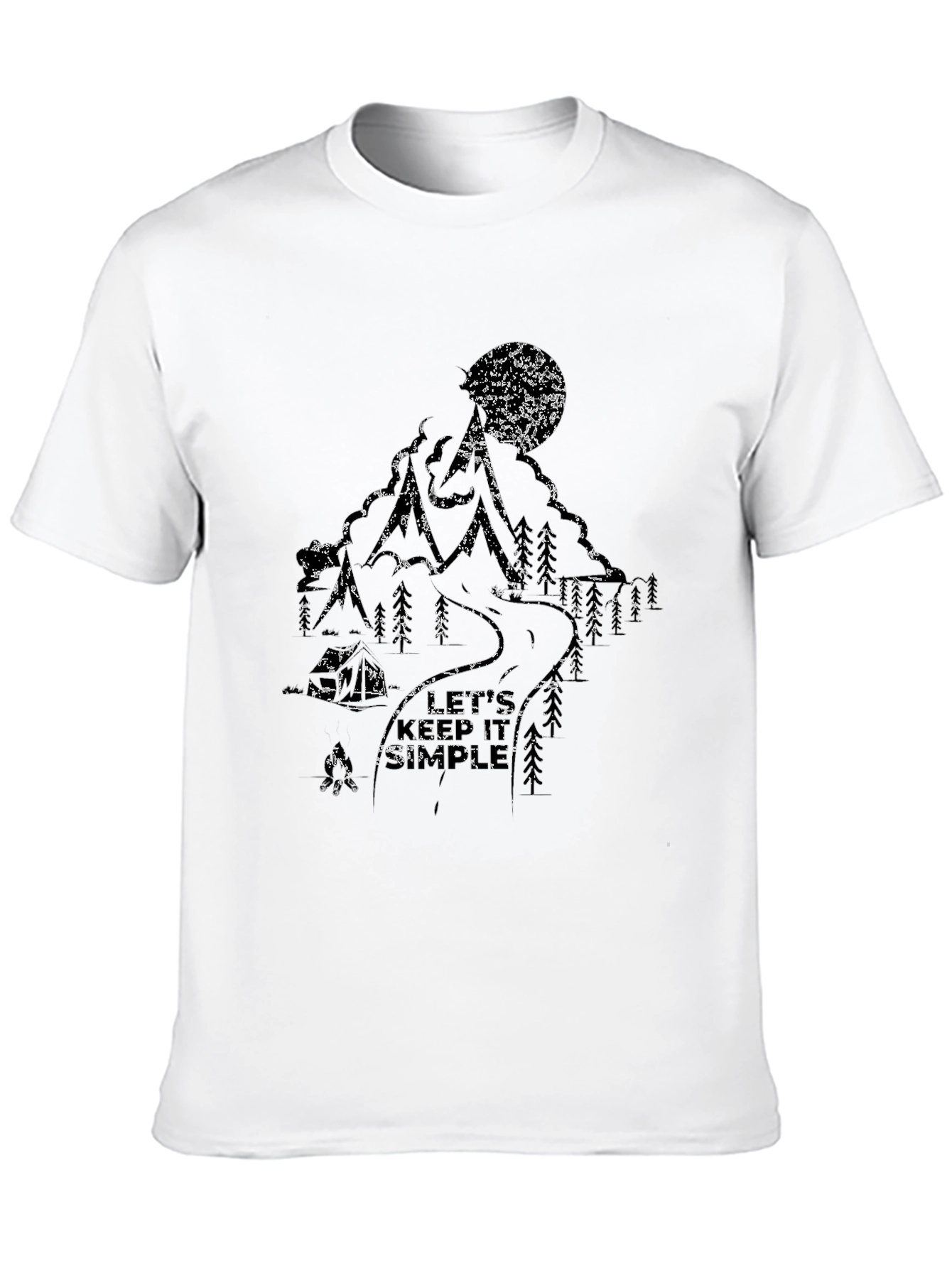 Mountain Scene Graphic Black T-Shirt