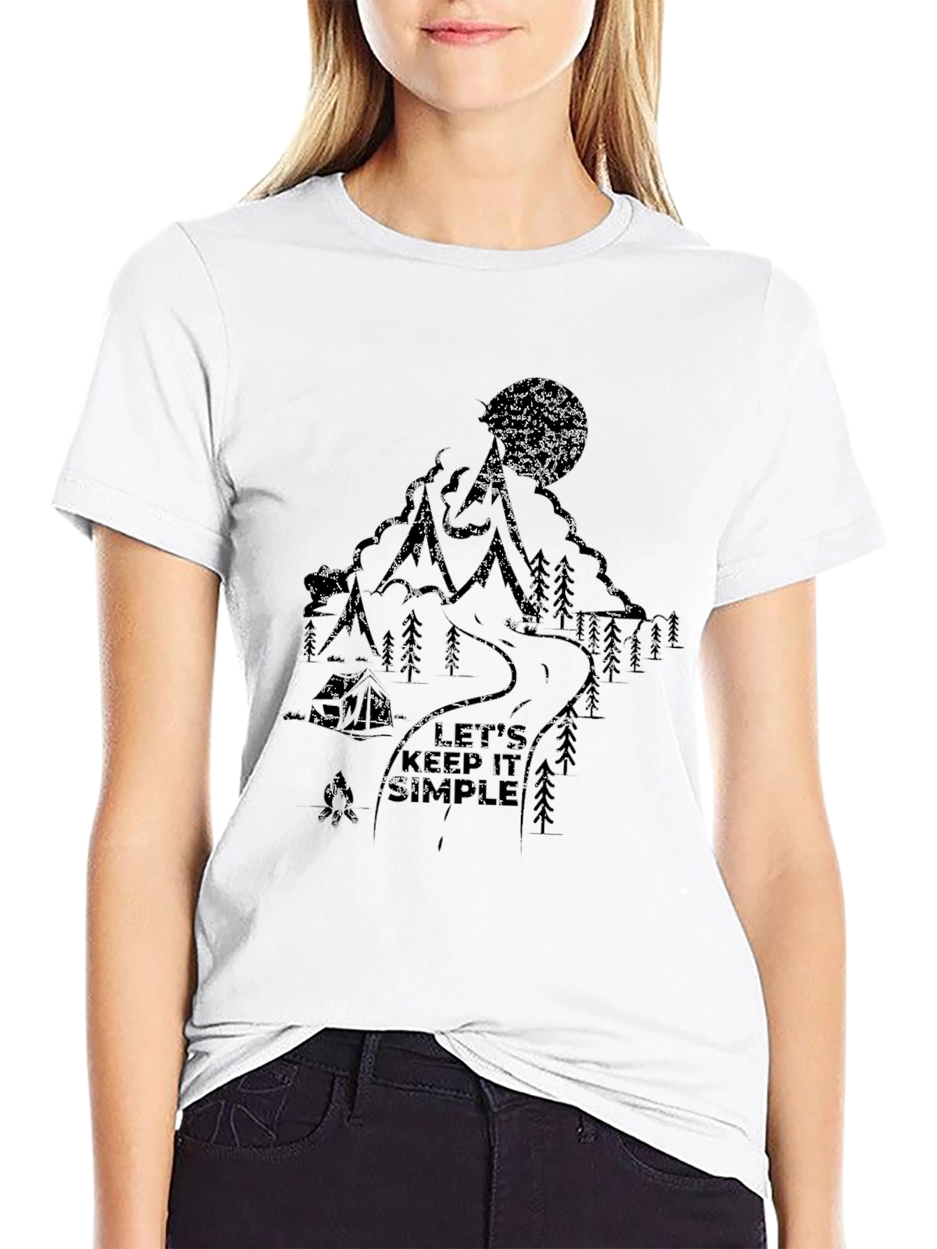 Mountain Scene Graphic Black T-Shirt