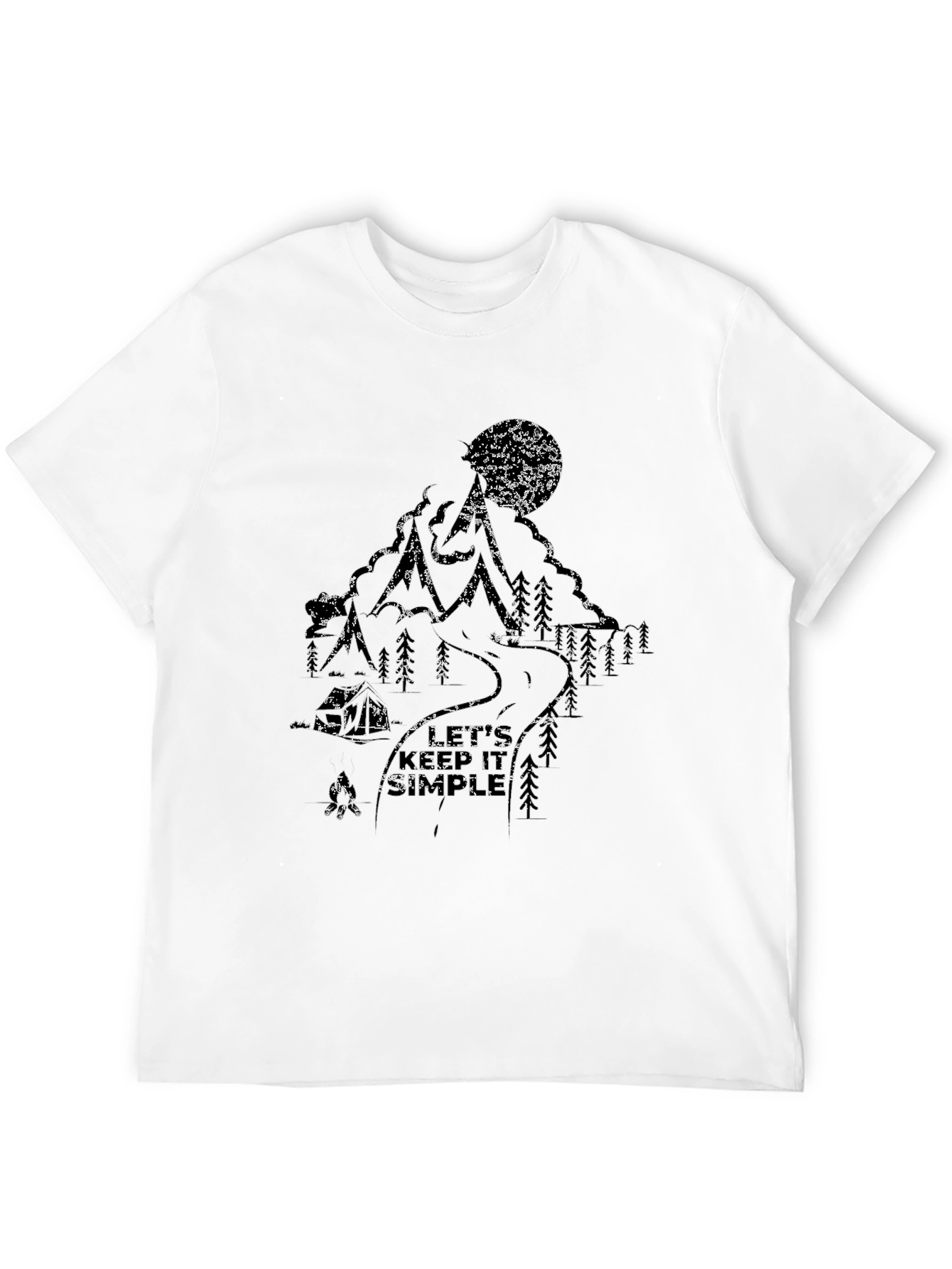 Mountain Scene Graphic Black T-Shirt