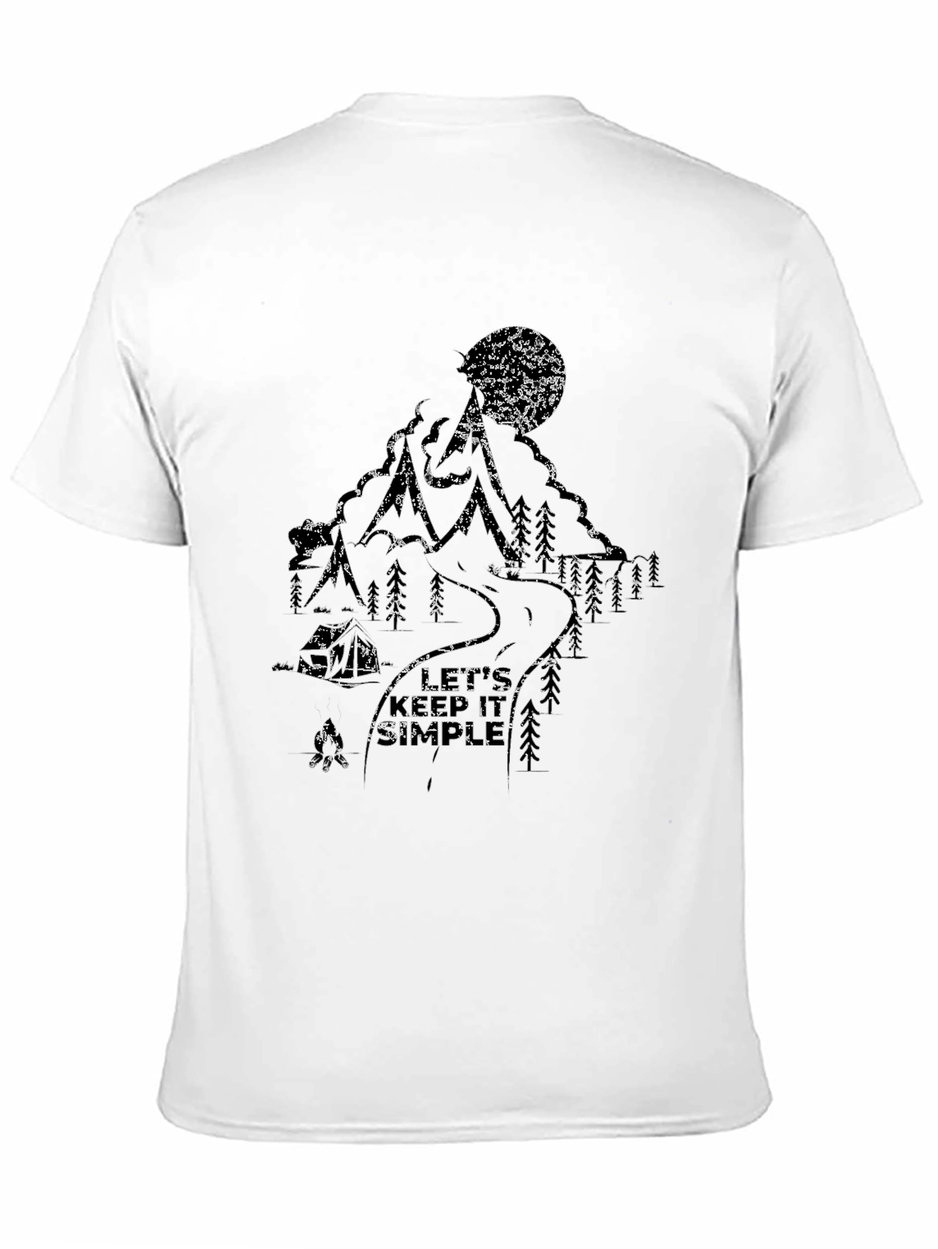 Mountain Scene Graphic Black T-Shirt