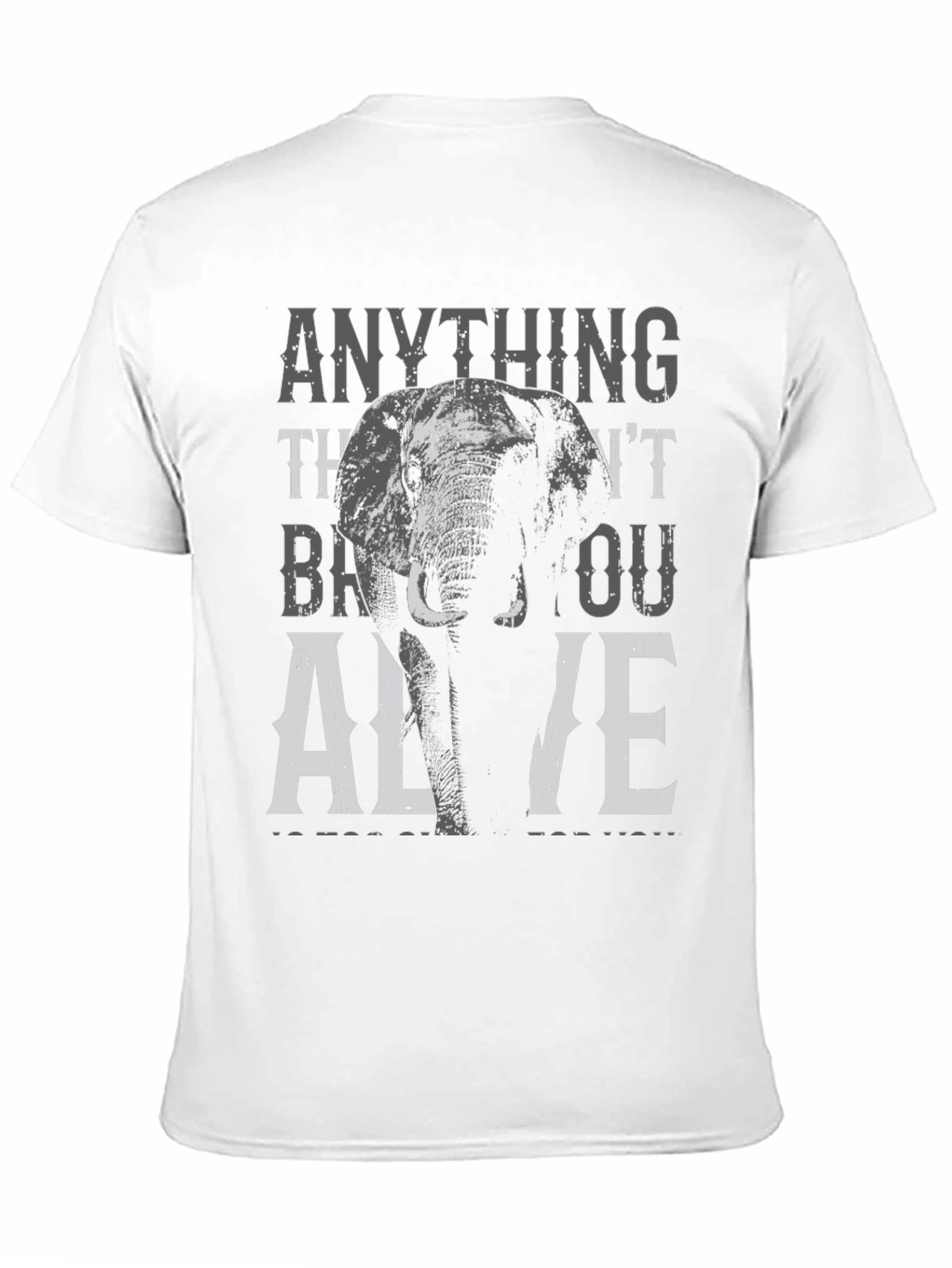 Elephant Graphic Print T-Shirt - Stay Alive