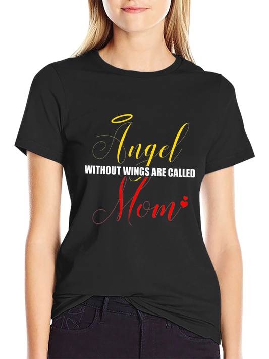Angel Mom Graphic T-Shirt