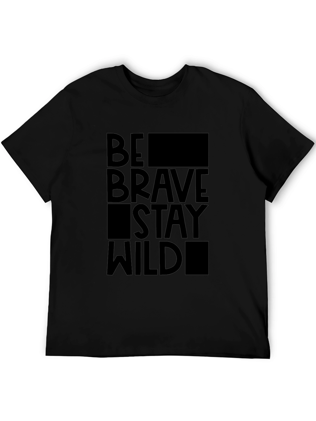 Be Brave Stay Wild Black Graphic Tee