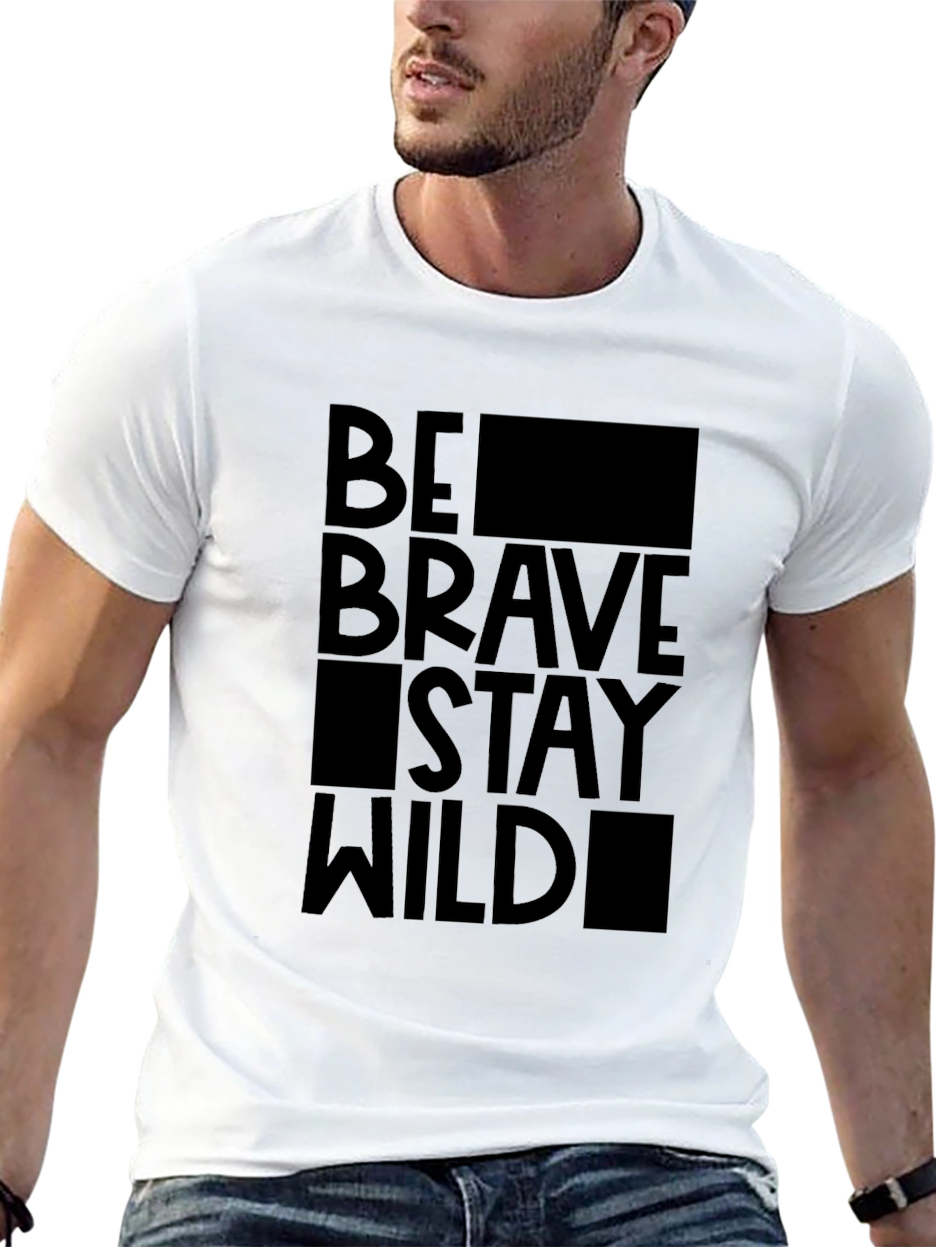 Be Brave Stay Wild Black Graphic Tee