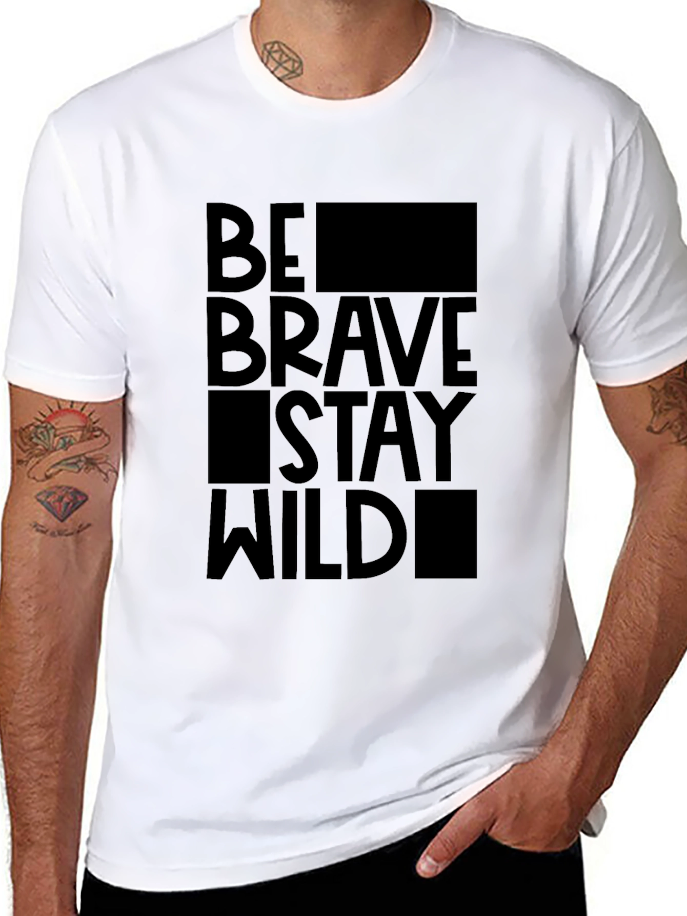 Be Brave Stay Wild Black Graphic Tee