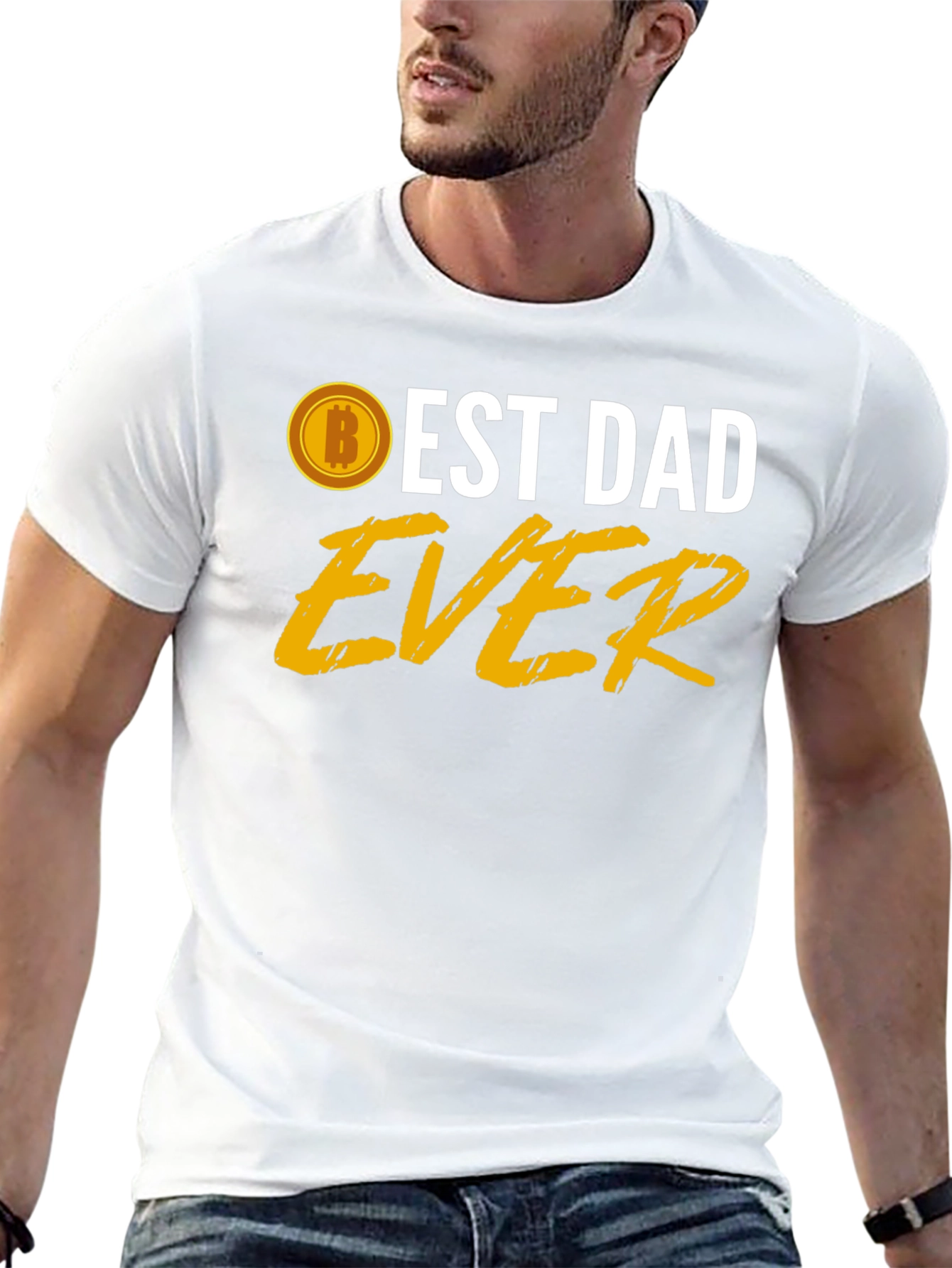Best Dad Ever Bitcoin T-Shirt - Fathers Day Gift