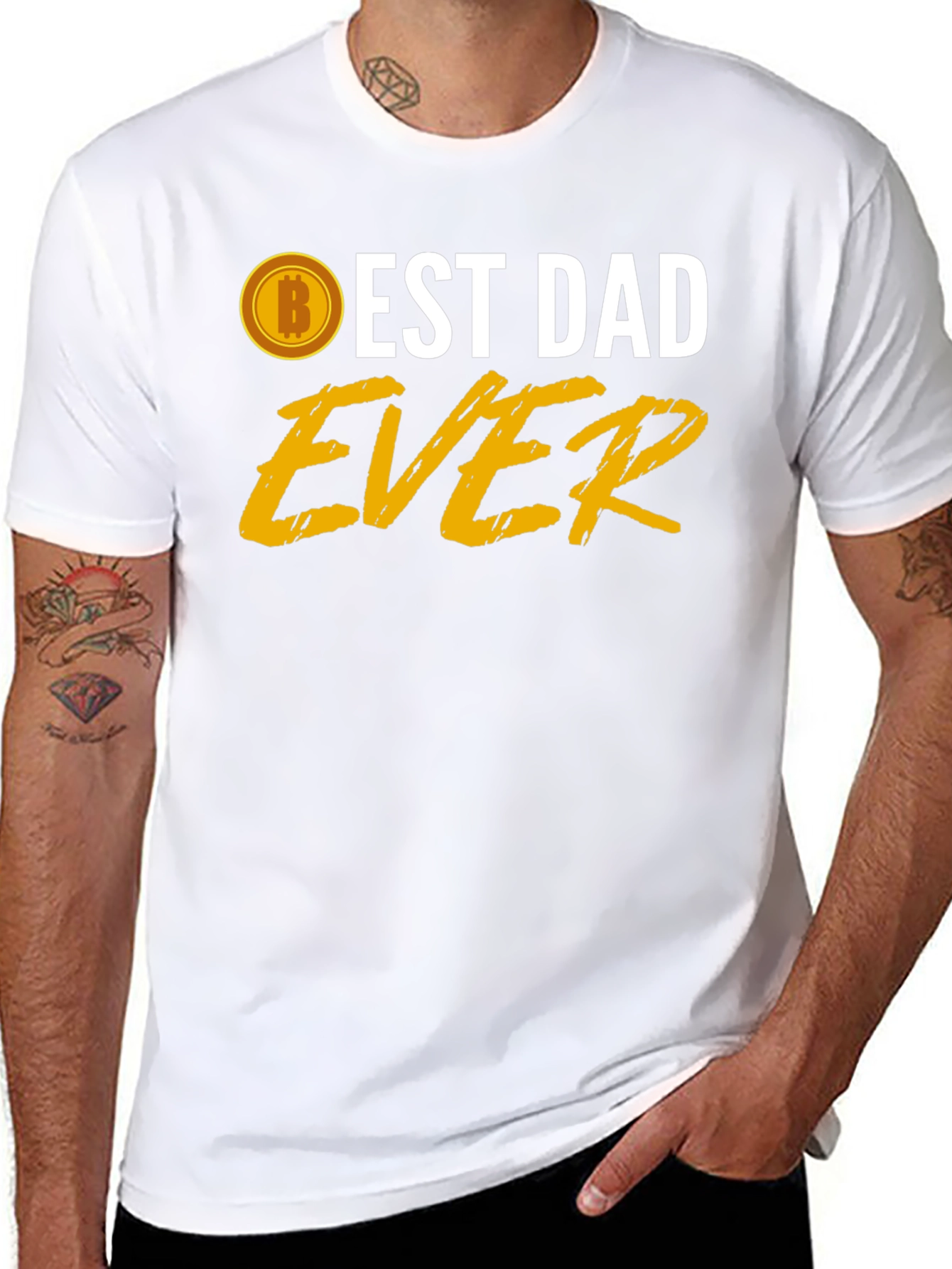 Best Dad Ever Bitcoin T-Shirt - Fathers Day Gift