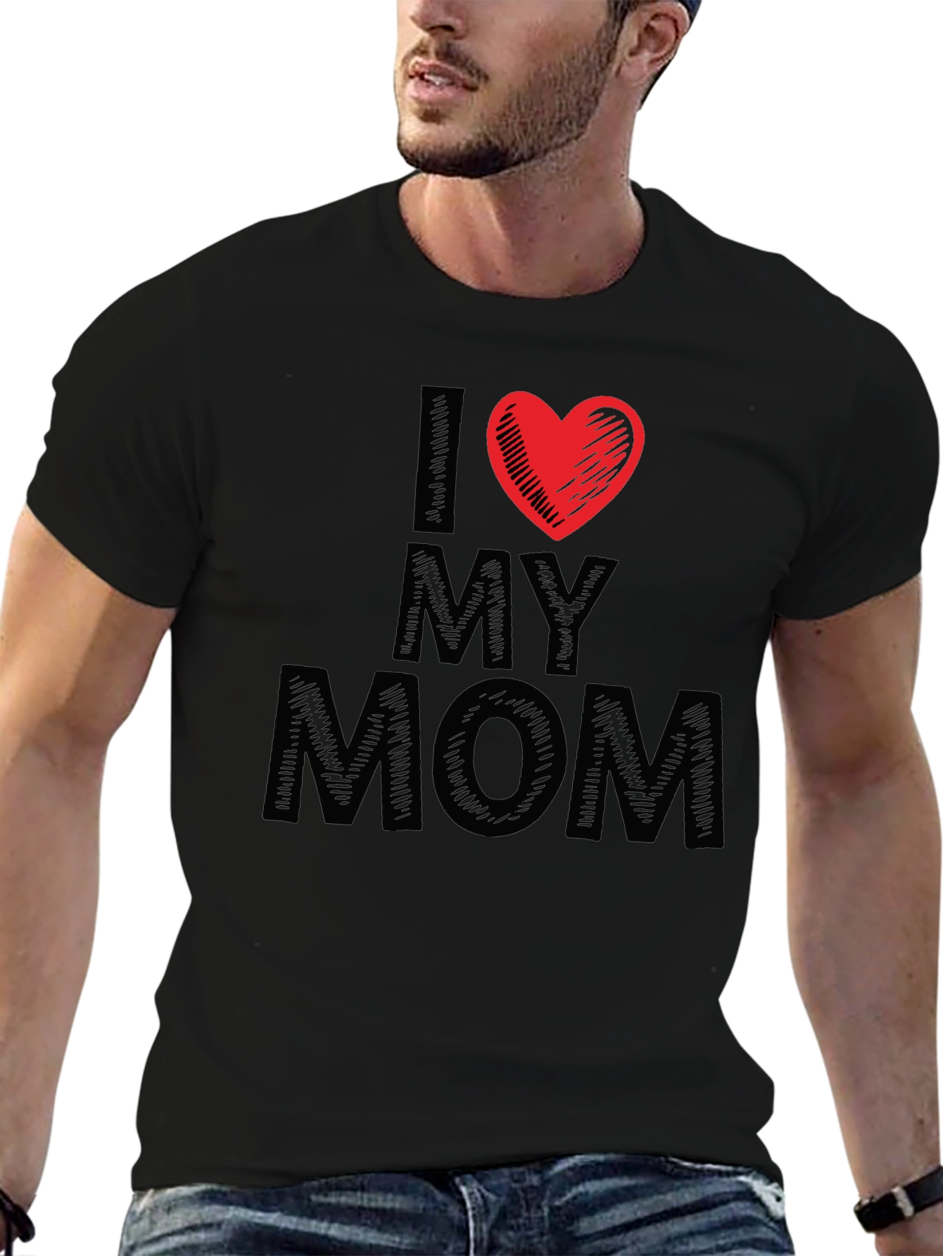 I Heart My Mom Black T-Shirt