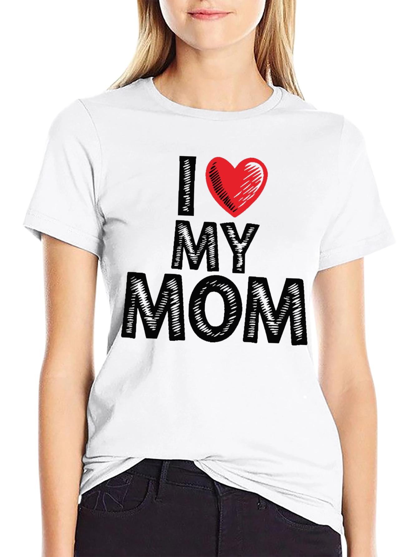 I Heart My Mom Black T-Shirt