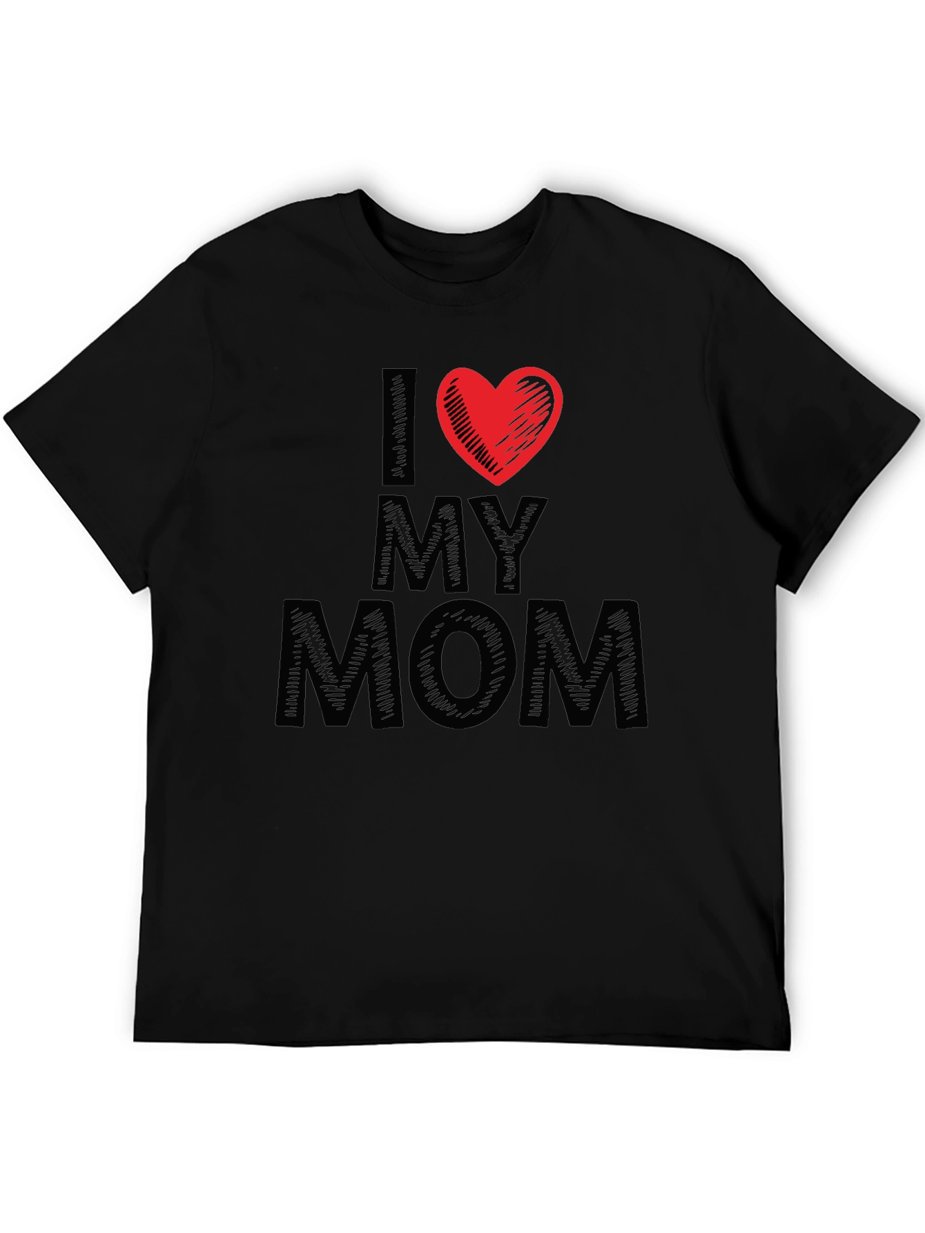 I Heart My Mom Black T-Shirt
