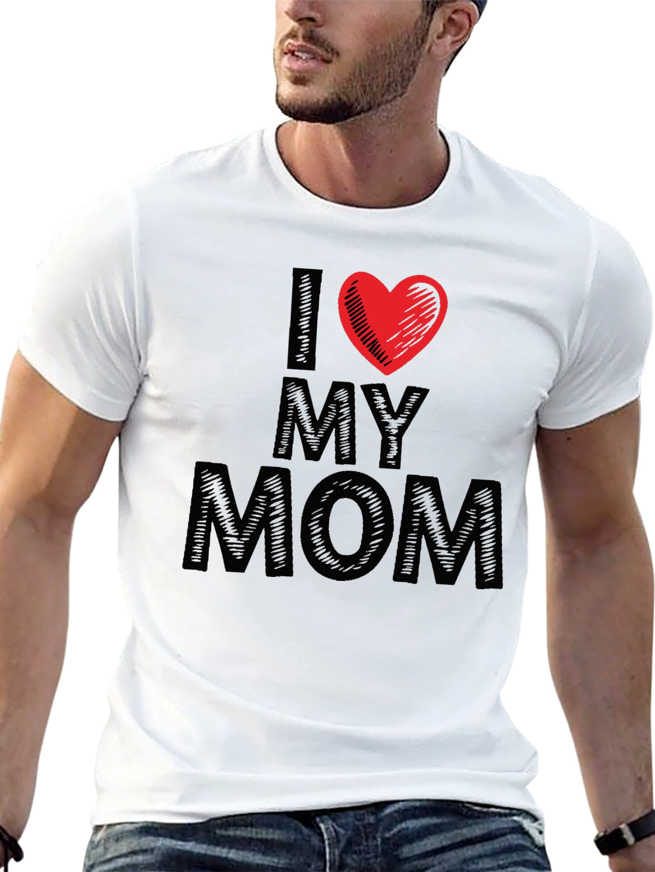 I Heart My Mom Black T-Shirt