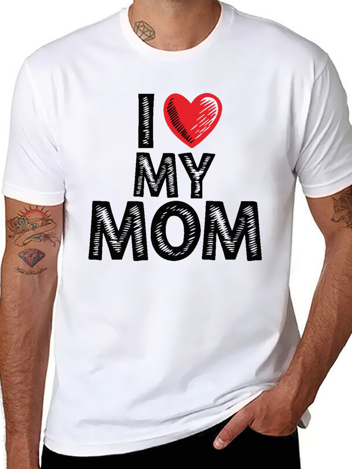 I Heart My Mom Black T-Shirt