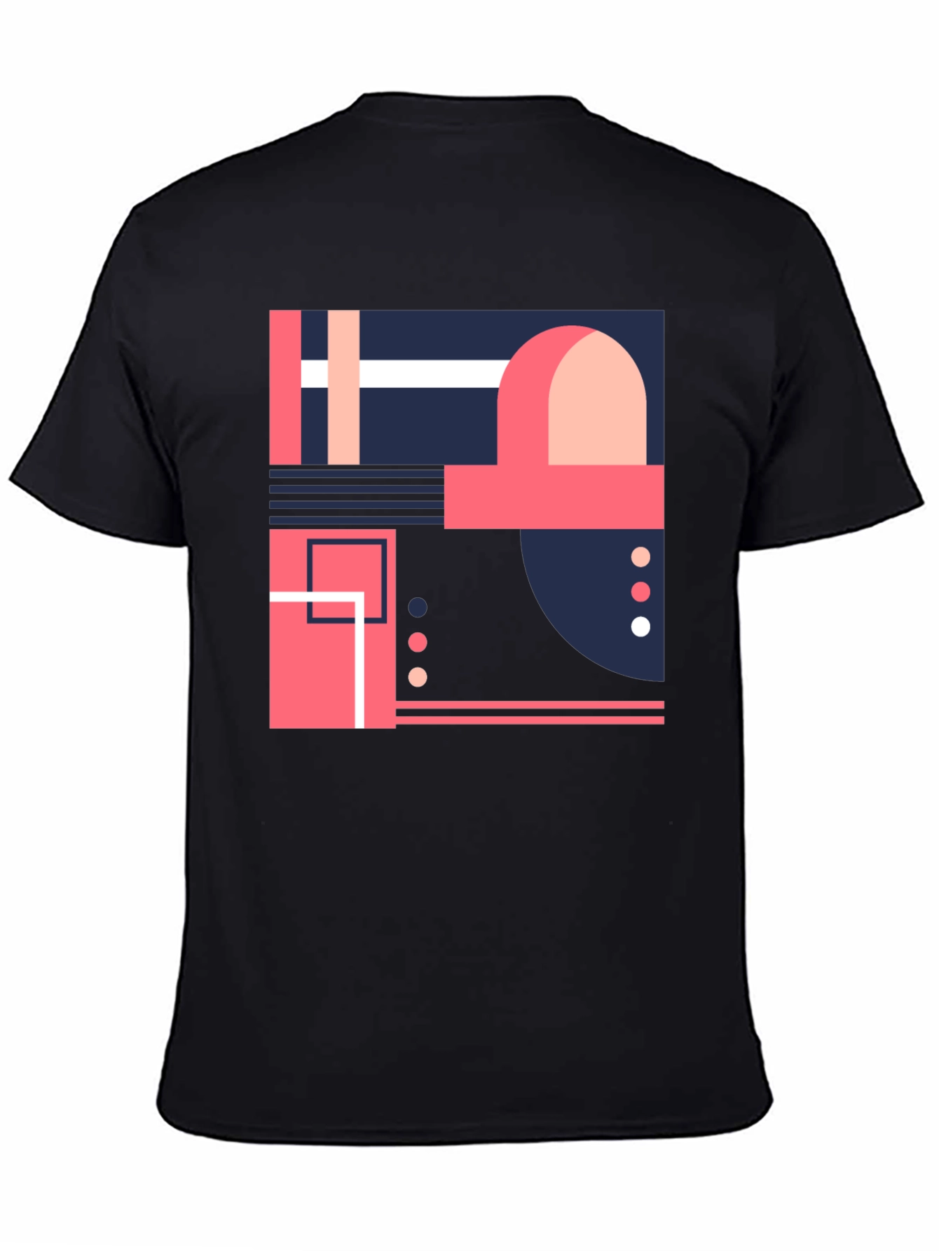 Abstract Geometric Design Black T-Shirt