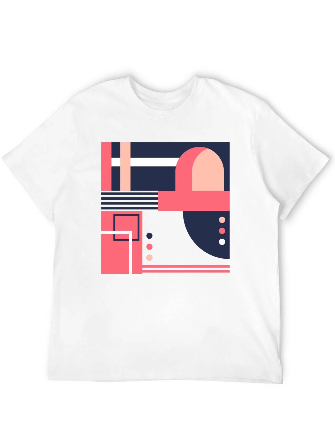 Abstract Geometric Design Black T-Shirt