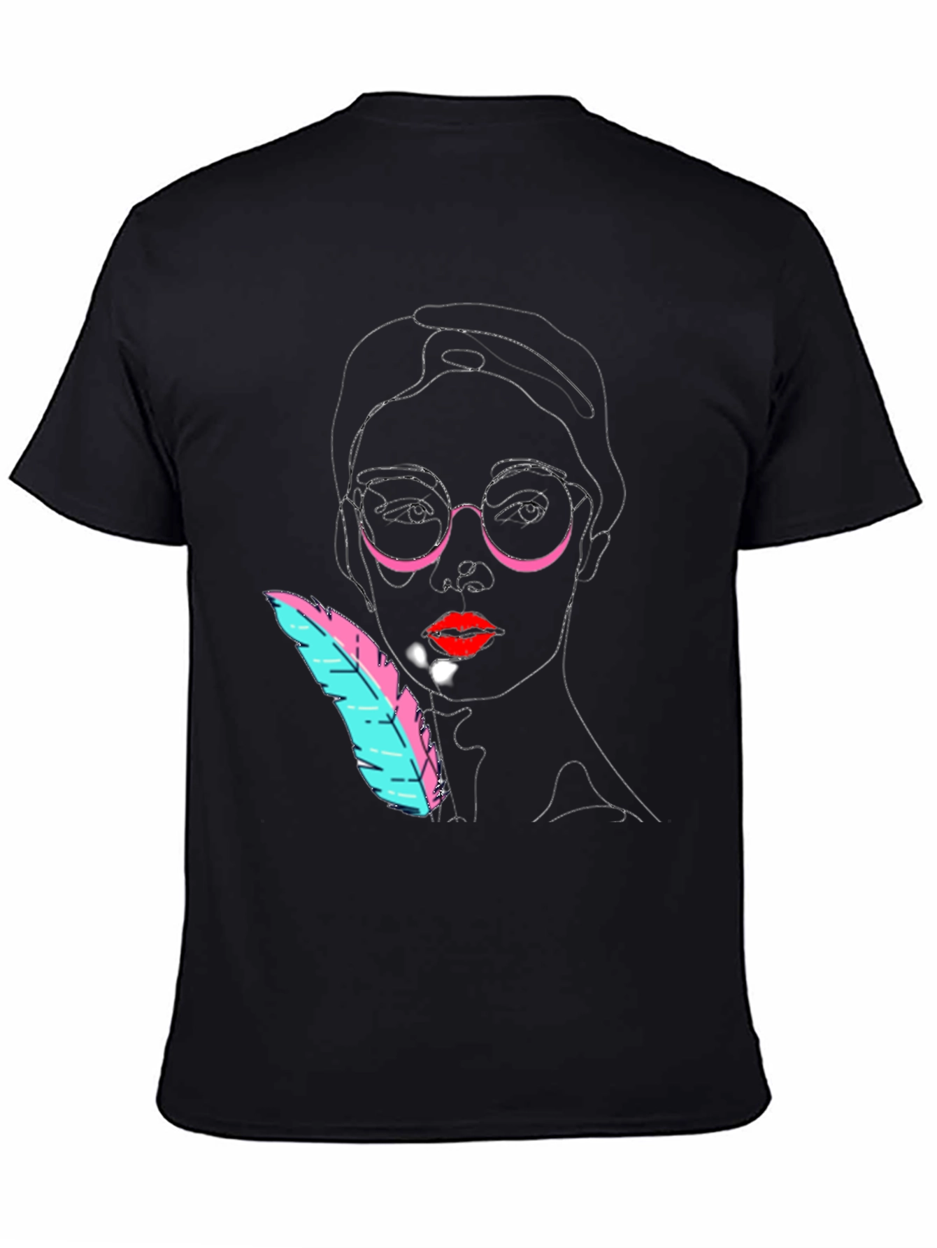 Abstract Face Black T-Shirt - Modern Art Tee
