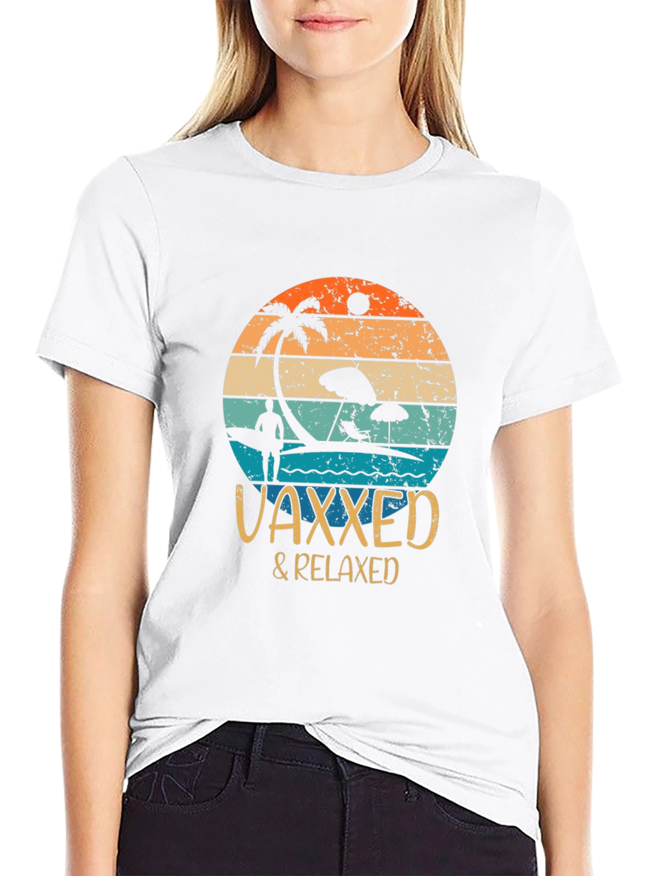 Vaxxed & Relaxed Graphic Tee - Summer Vacation Vibes