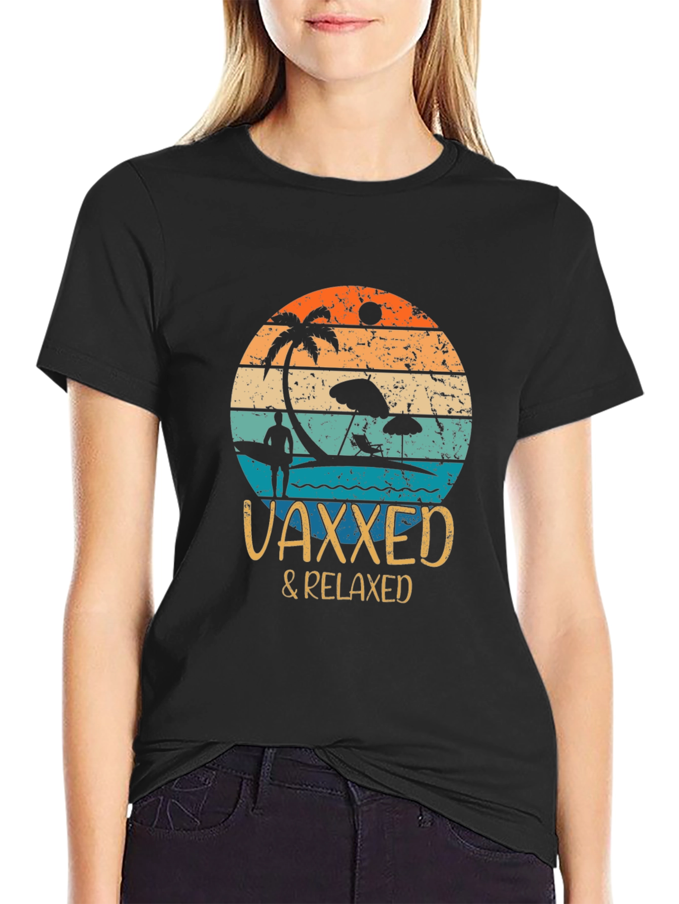 Vaxxed & Relaxed Graphic Tee - Summer Vacation Vibes