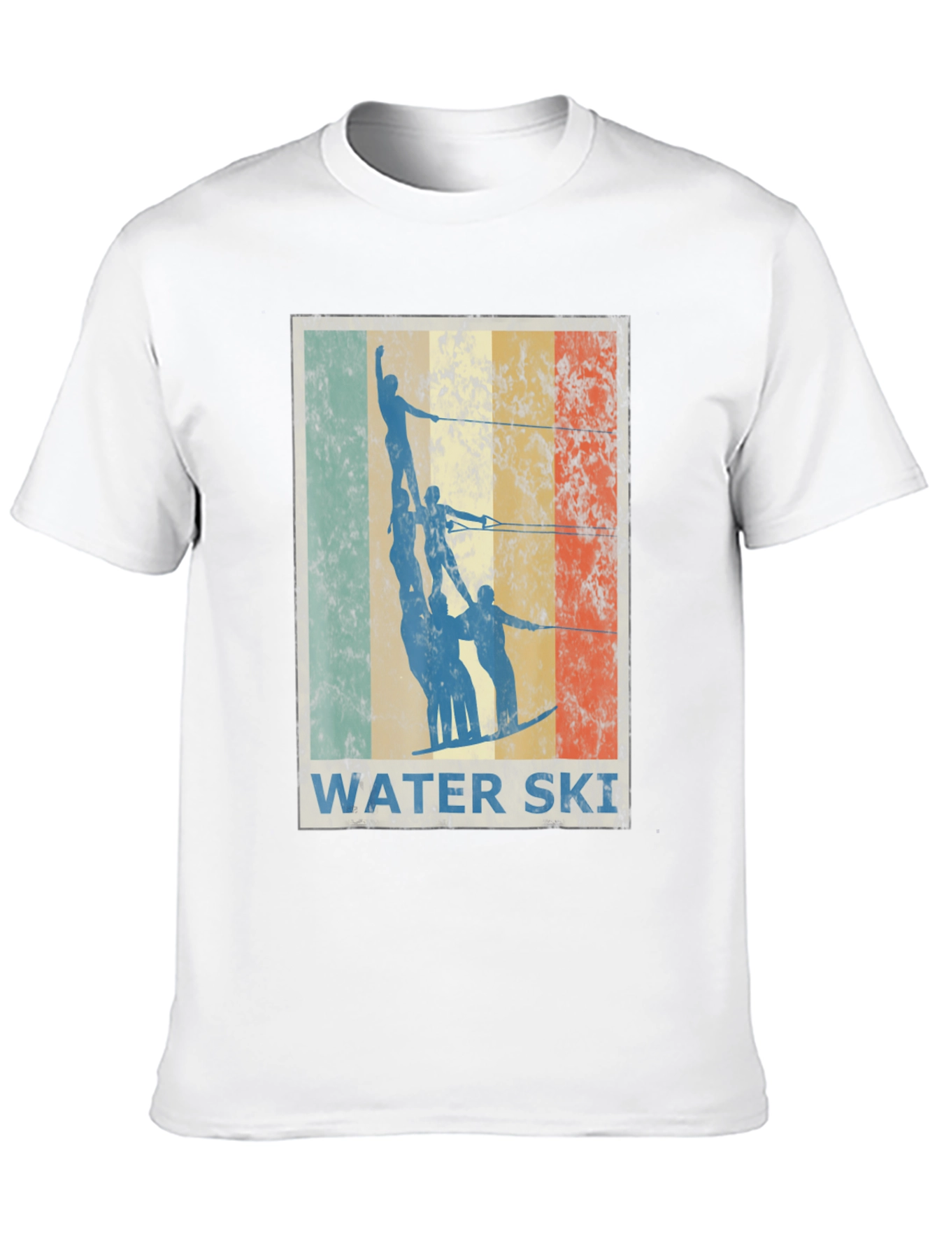 Retro Water Skiing Graphic Tee - Black