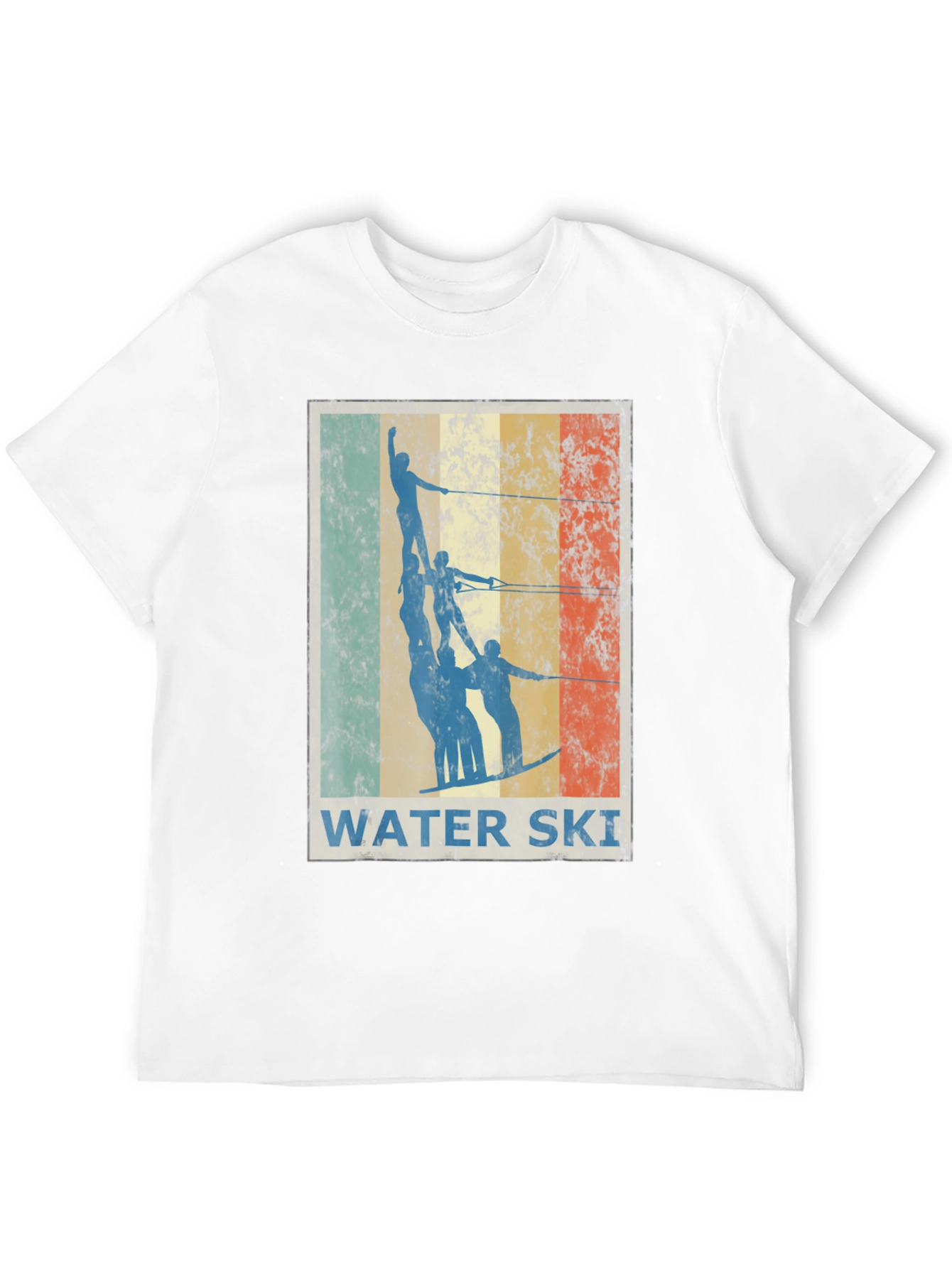 Retro Water Skiing Graphic Tee - Black