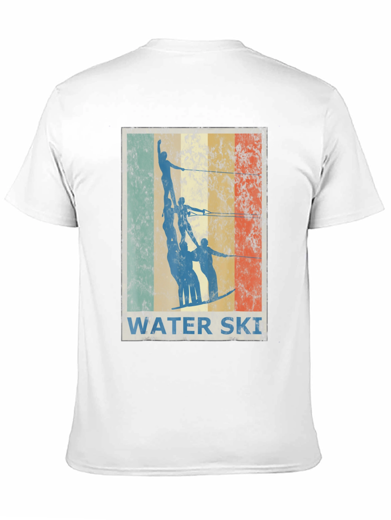 Retro Water Skiing Graphic Tee - Black