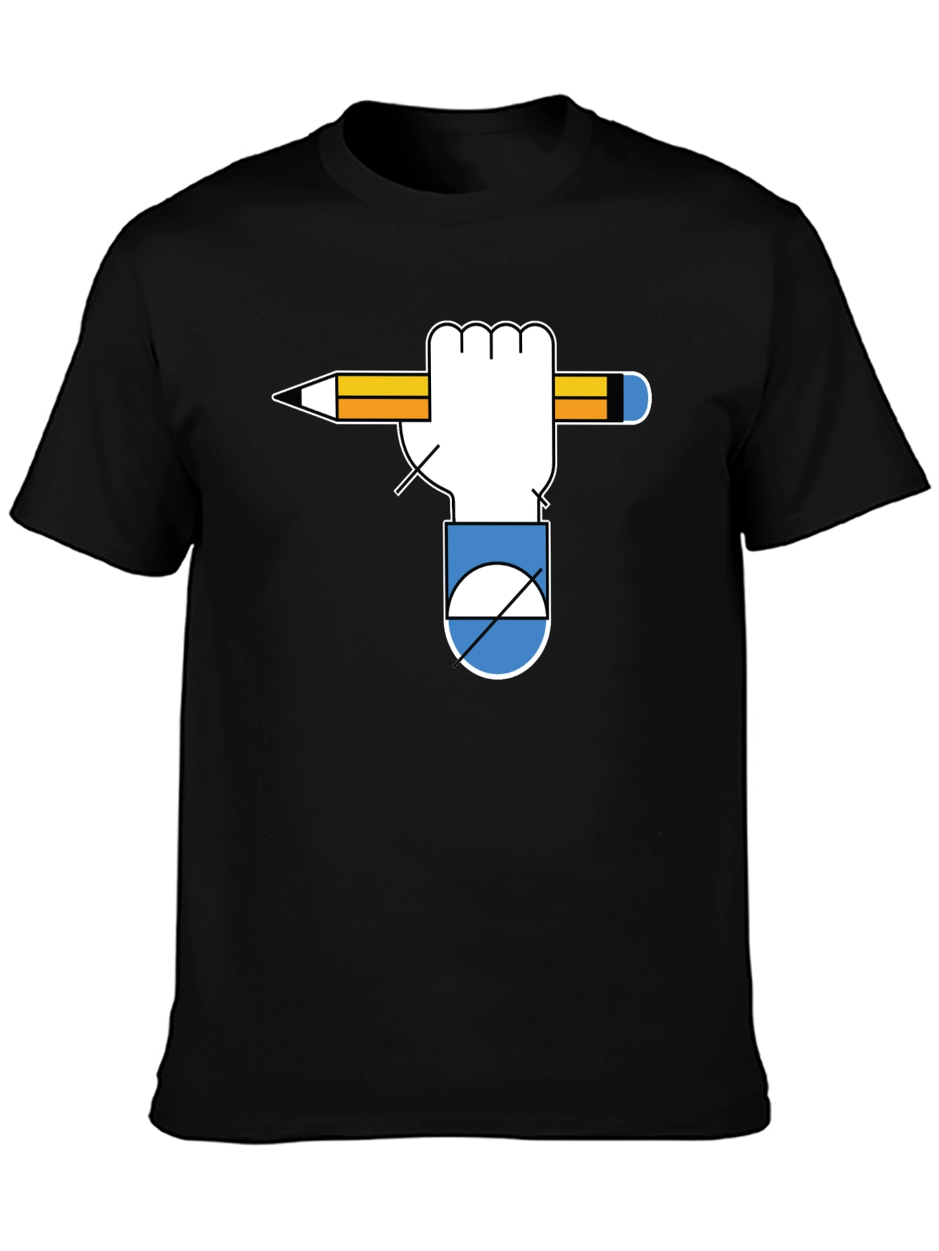 Graphic Tee - Hand Holding Pencil - Unique Design