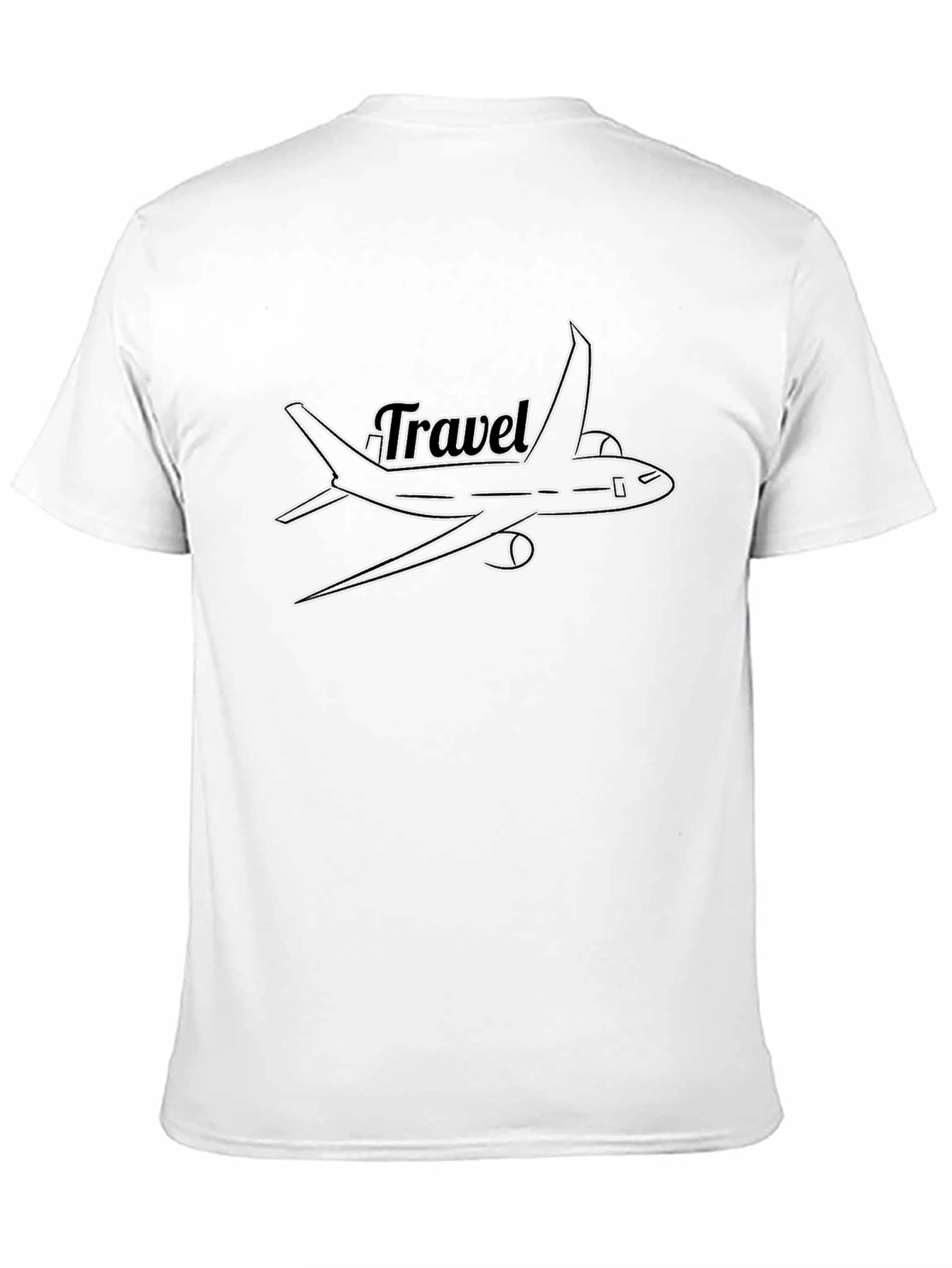 Travel Airplane Graphic T-Shirt - Black