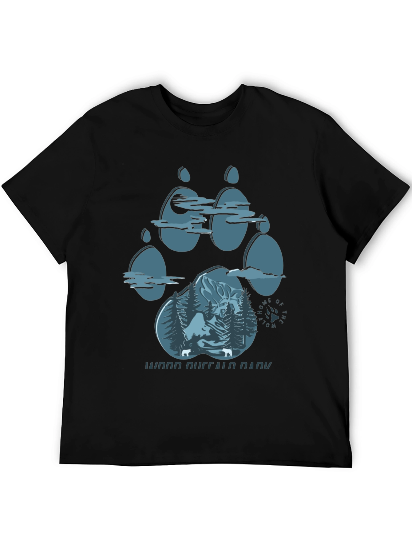 Wood Buffalo National Park Wolf Paw Print Graphic T-Shirt