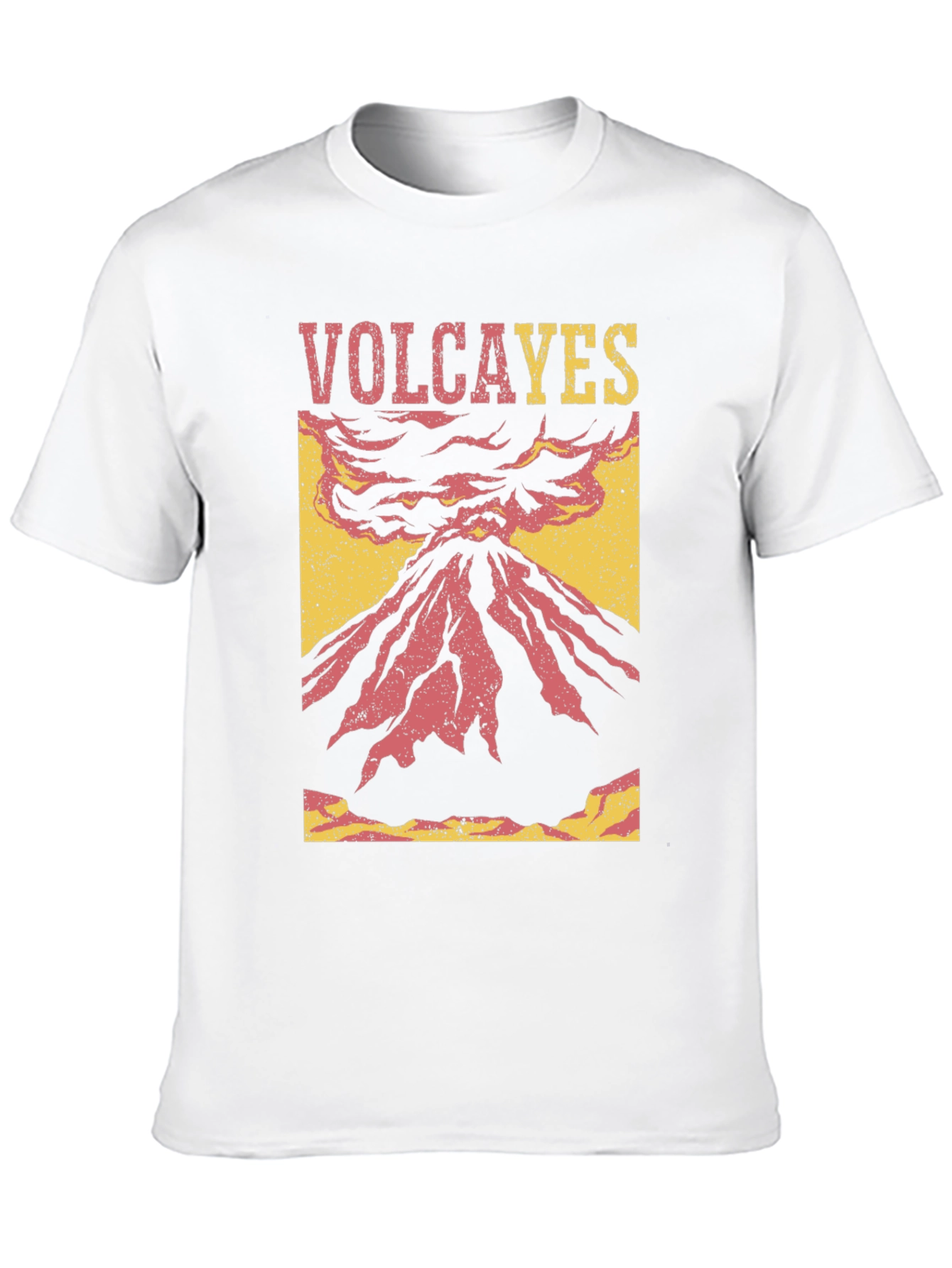 Volcano Graphic Tee - Distressed Style