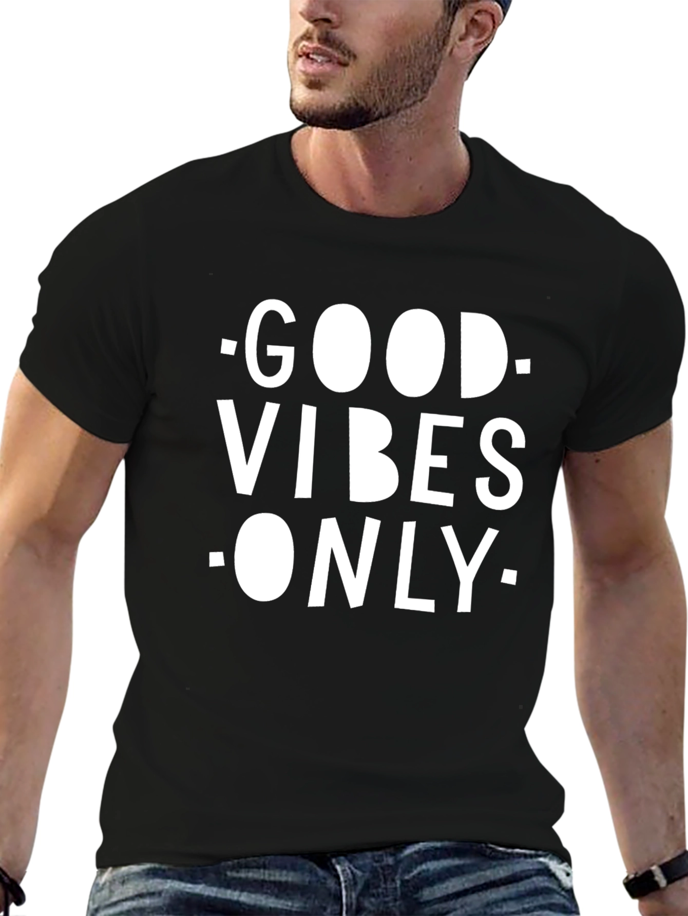 Good Vibes Only Black Graphic T-Shirt