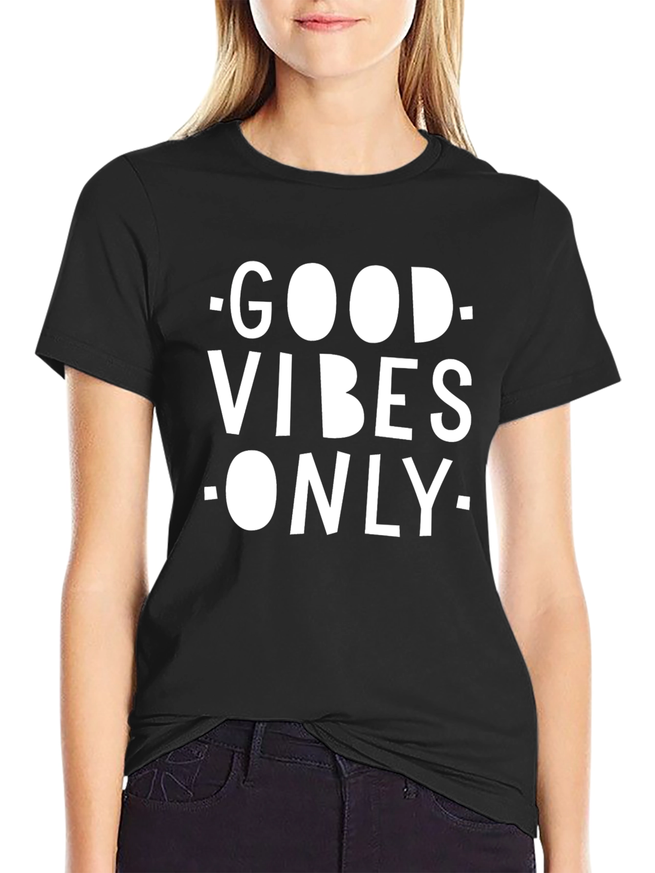 Good Vibes Only Black Graphic T-Shirt