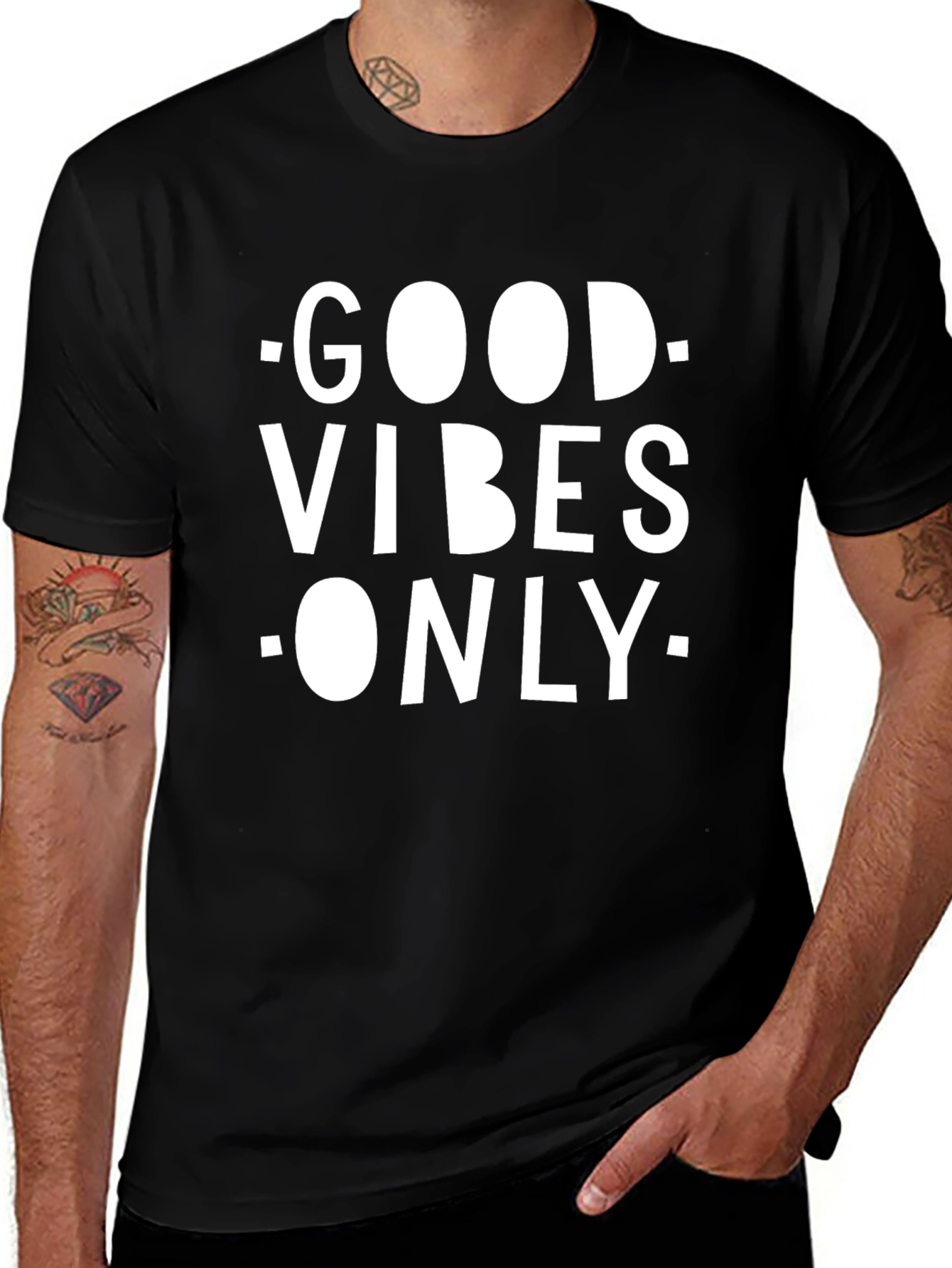 Good Vibes Only Black Graphic T-Shirt