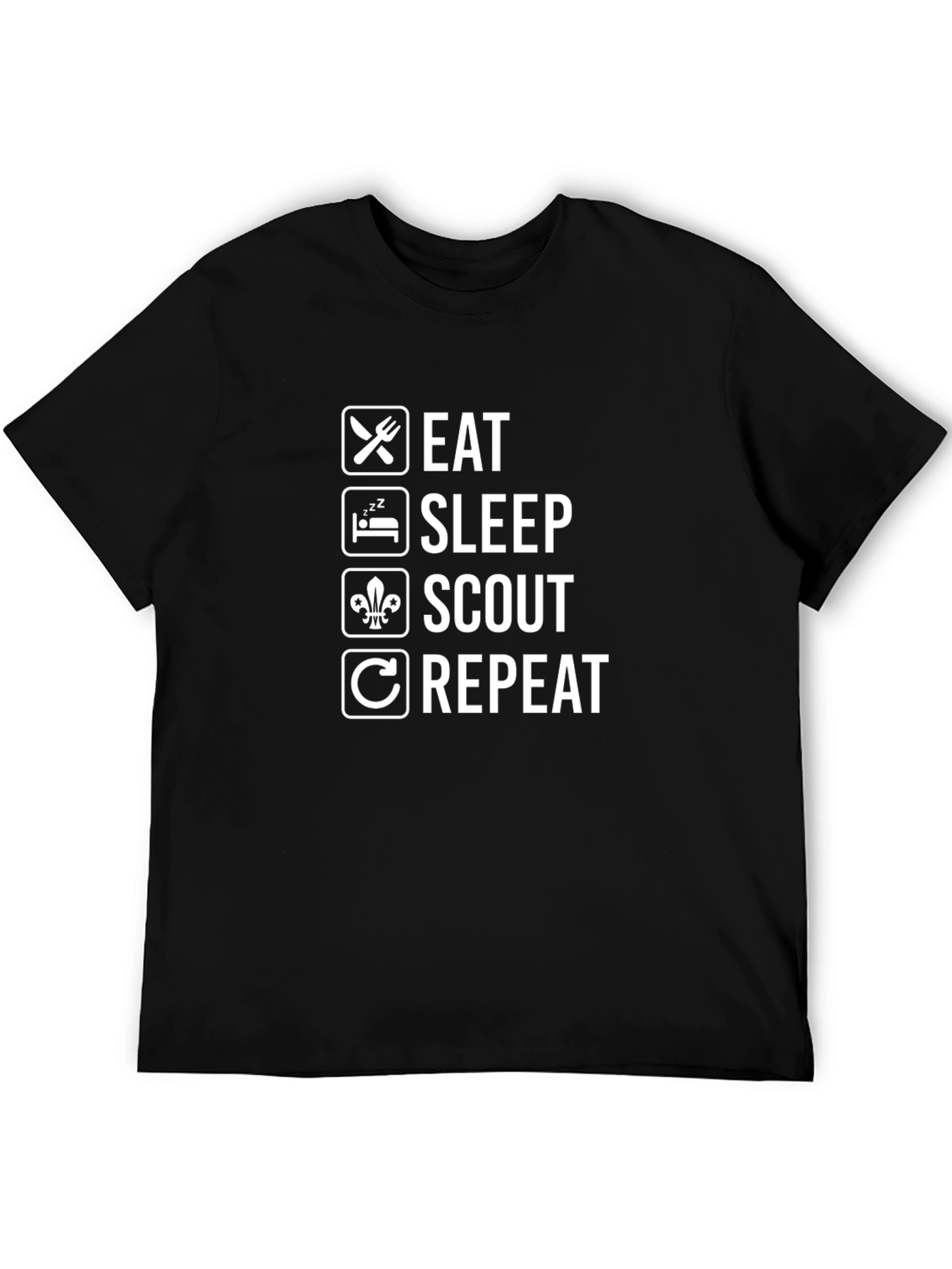 Eat Sleep Scout Repeat Black T-Shirt