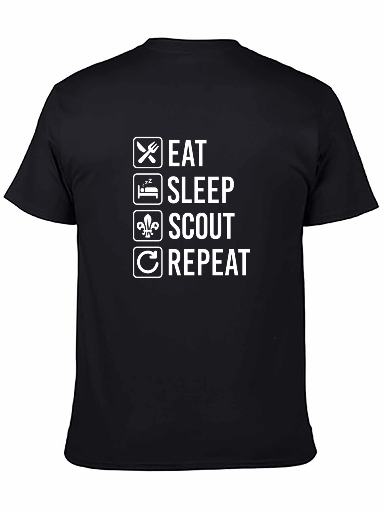 Eat Sleep Scout Repeat Black T-Shirt