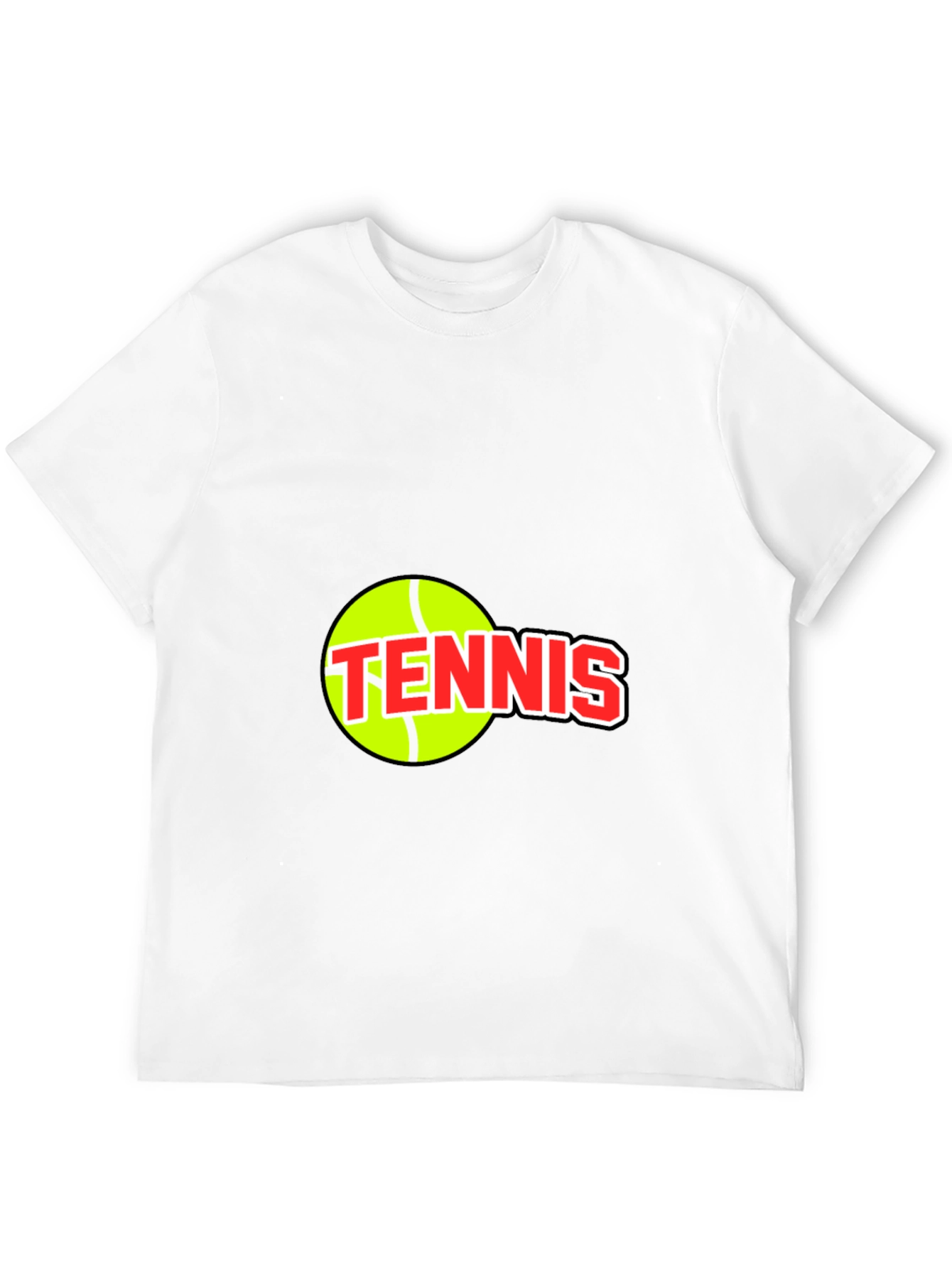 Tennis Ball Graphic Tee - Black Cotton T-Shirt