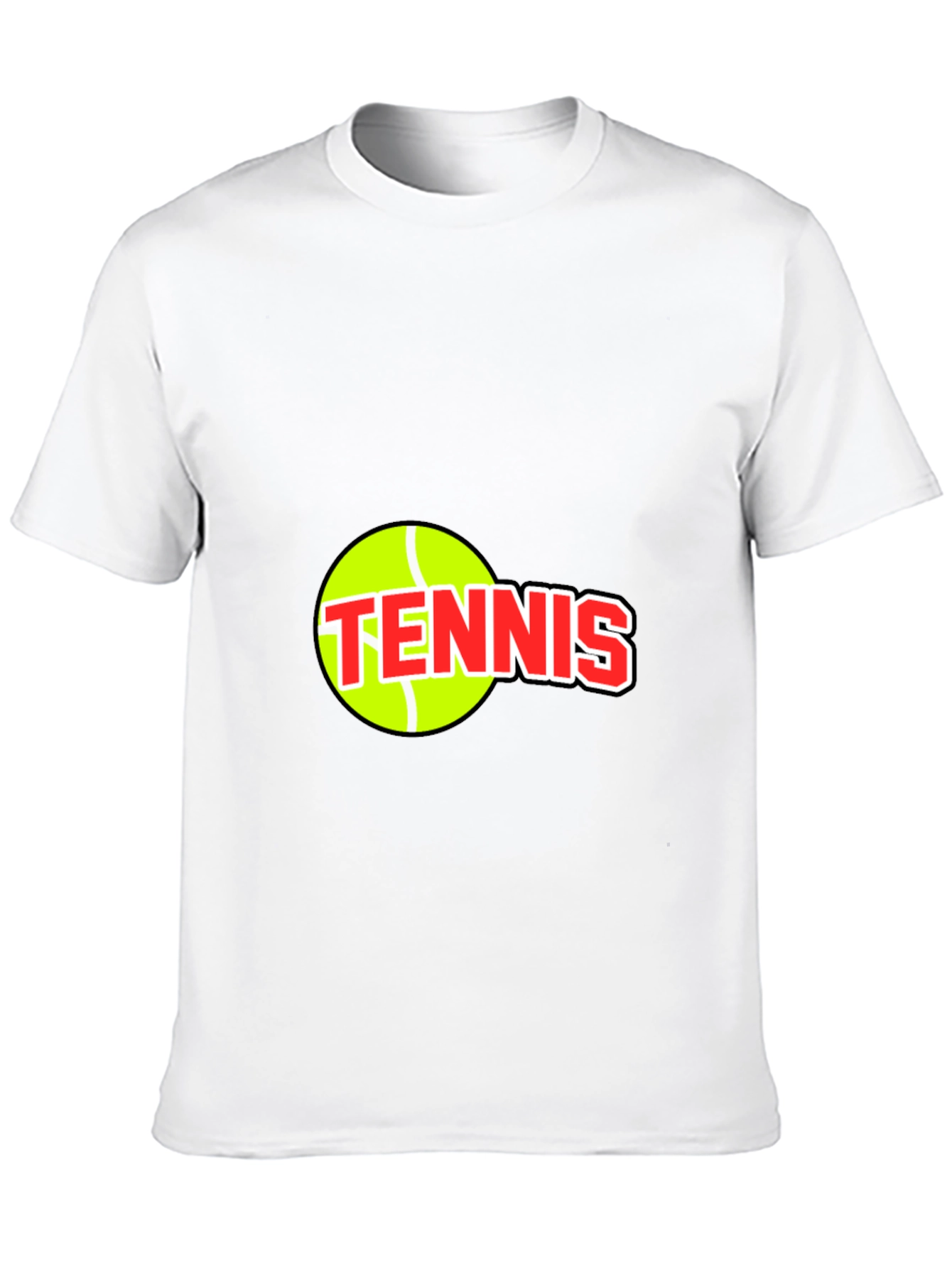 Tennis Ball Graphic Tee - Black Cotton T-Shirt