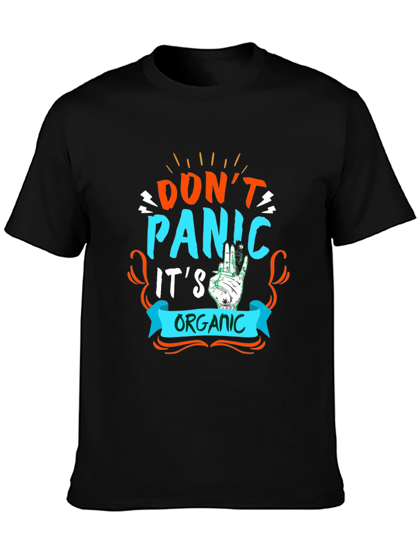 Dont Panic Its Organic Black T-Shirt