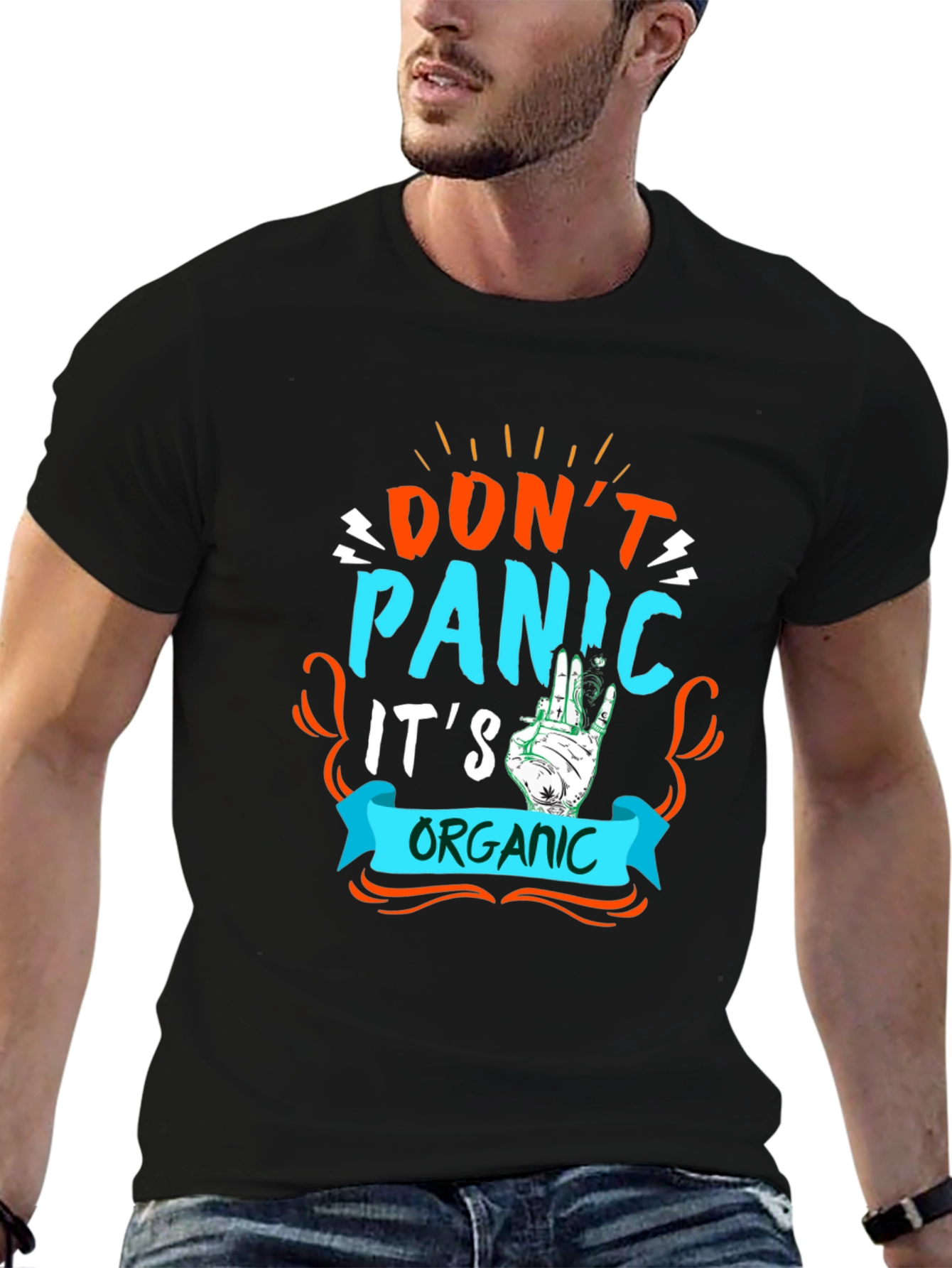 Dont Panic Its Organic Black T-Shirt