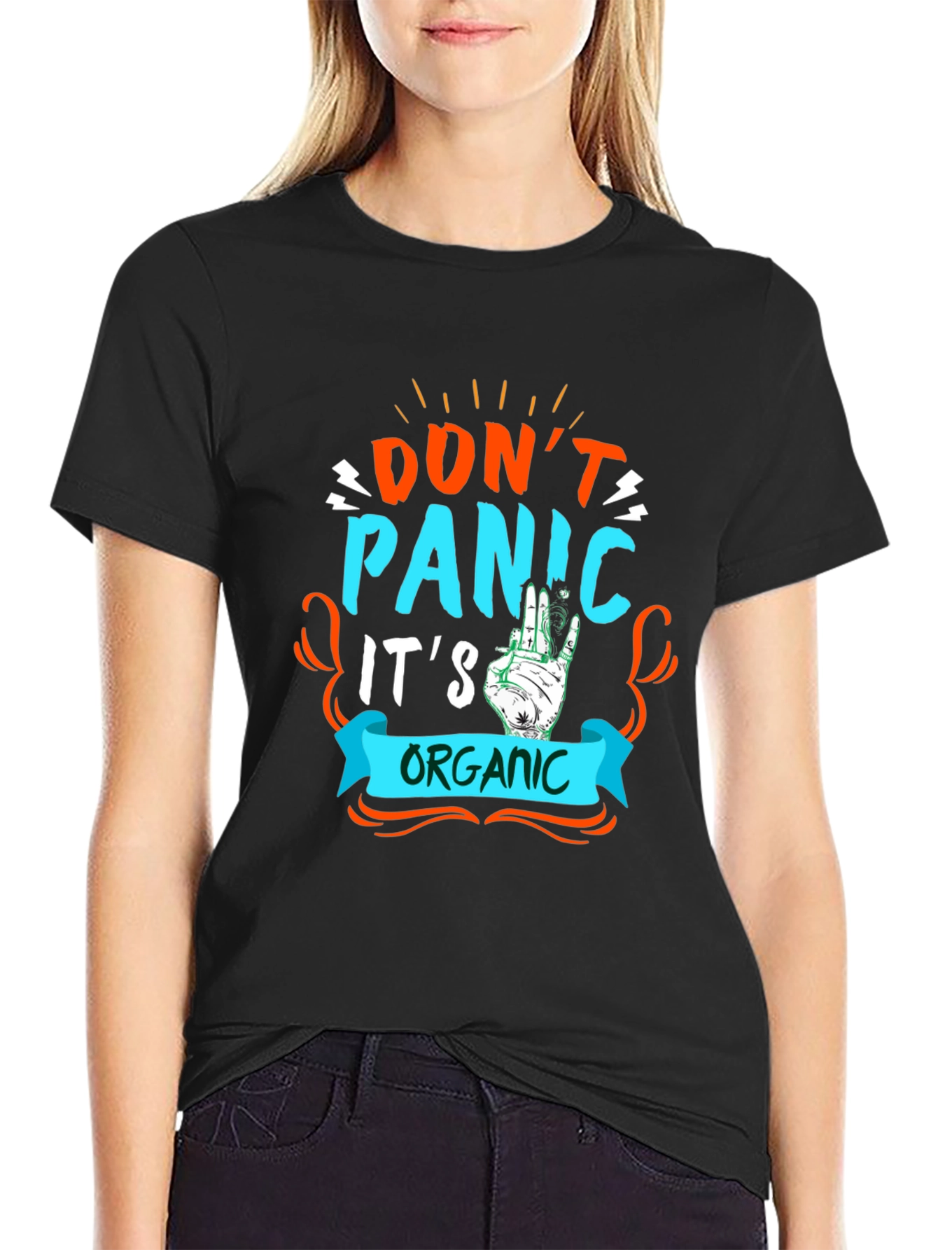 Dont Panic Its Organic Black T-Shirt