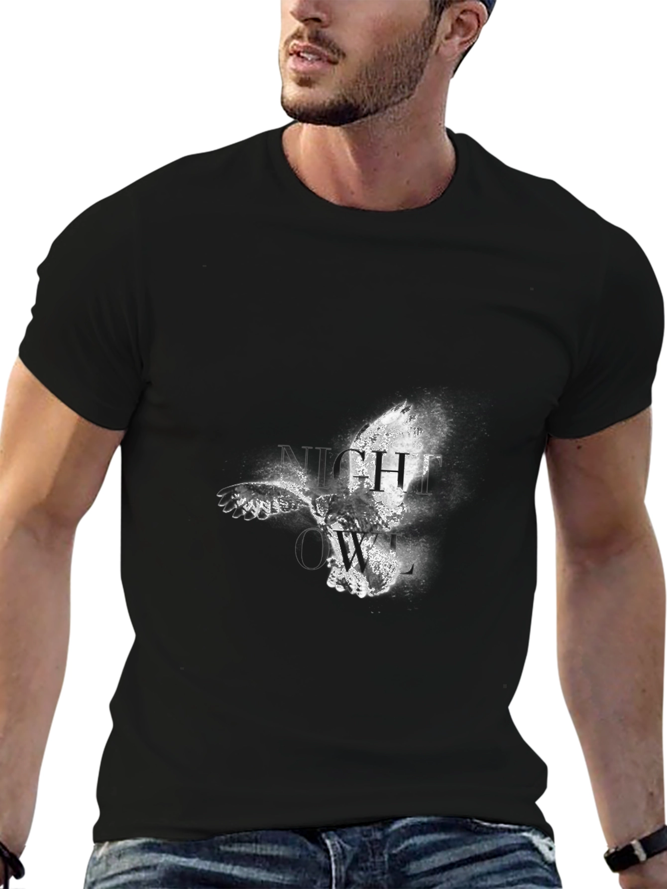 Night Owl Graphic Black T-Shirt