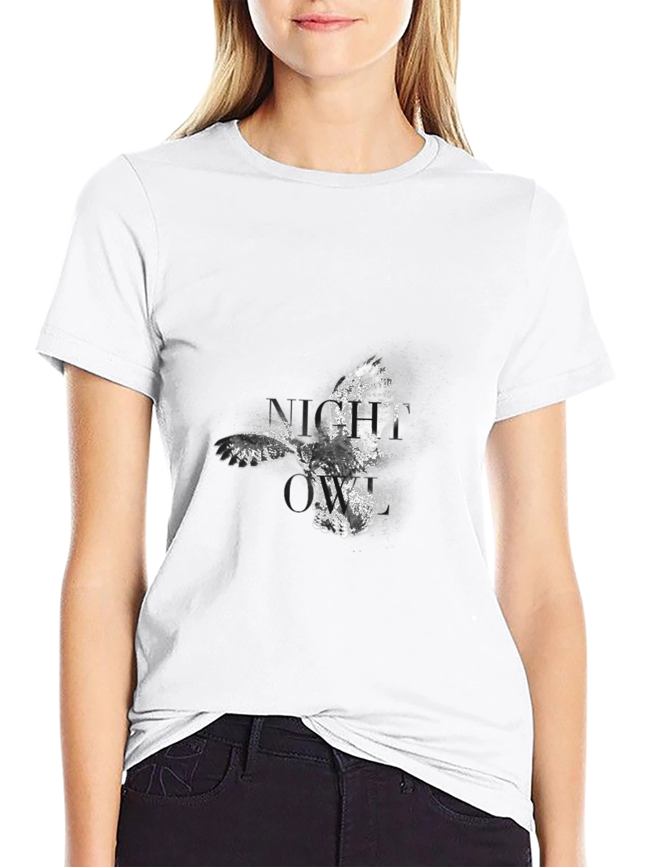 Night Owl Graphic Black T-Shirt