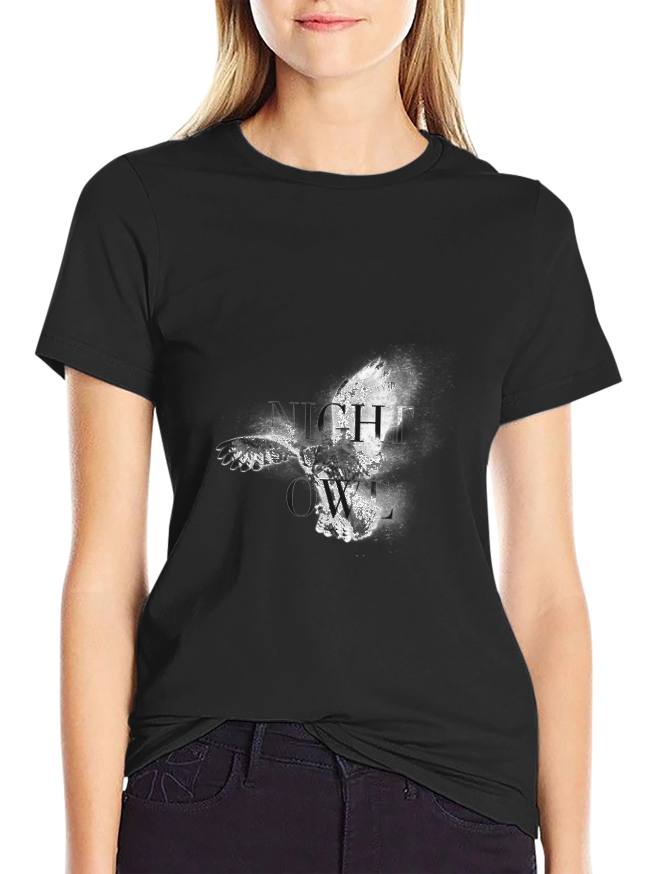 Night Owl Graphic Black T-Shirt
