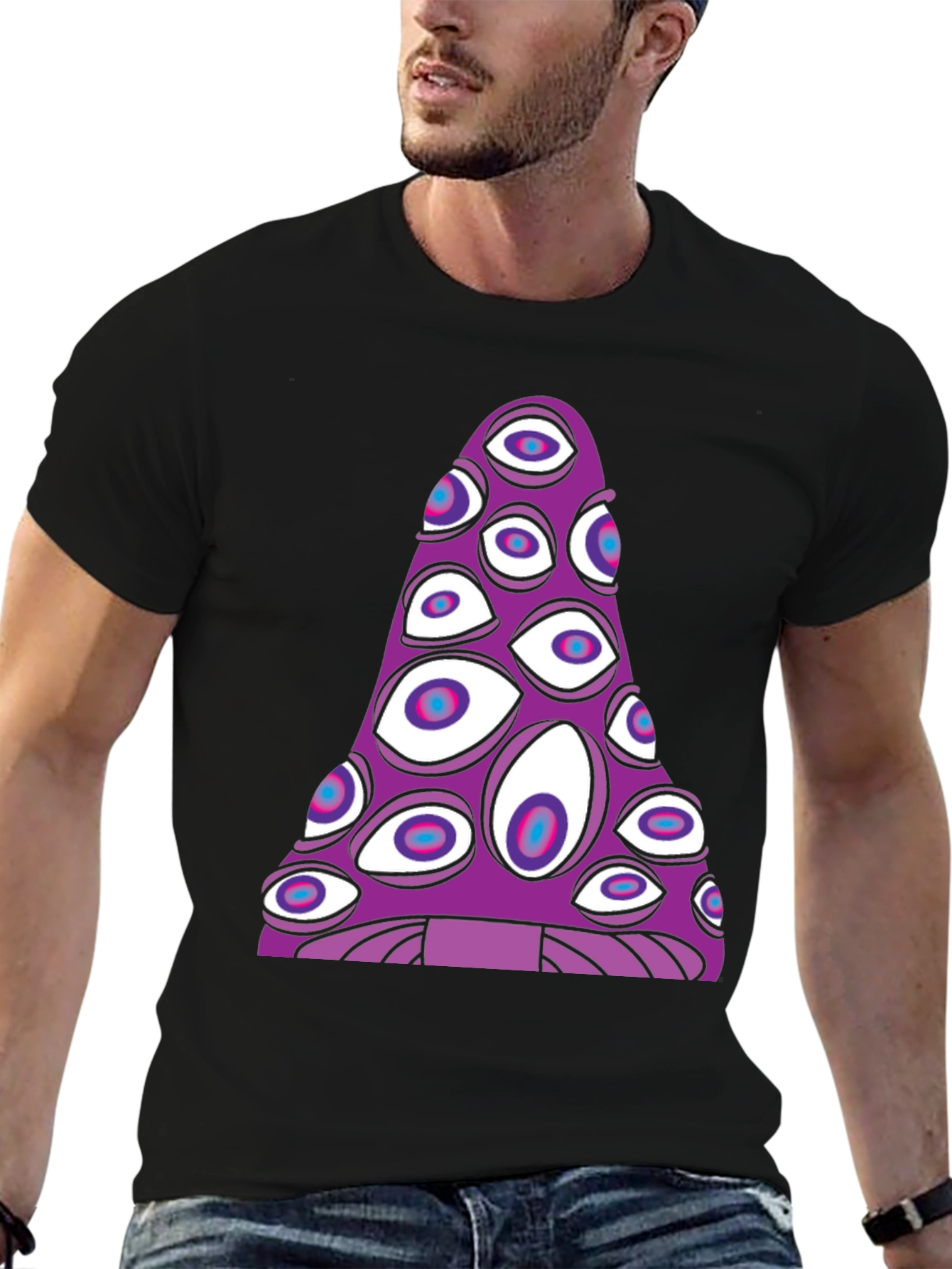 Eye-Catching Trippy Mushroom Graphic Tee