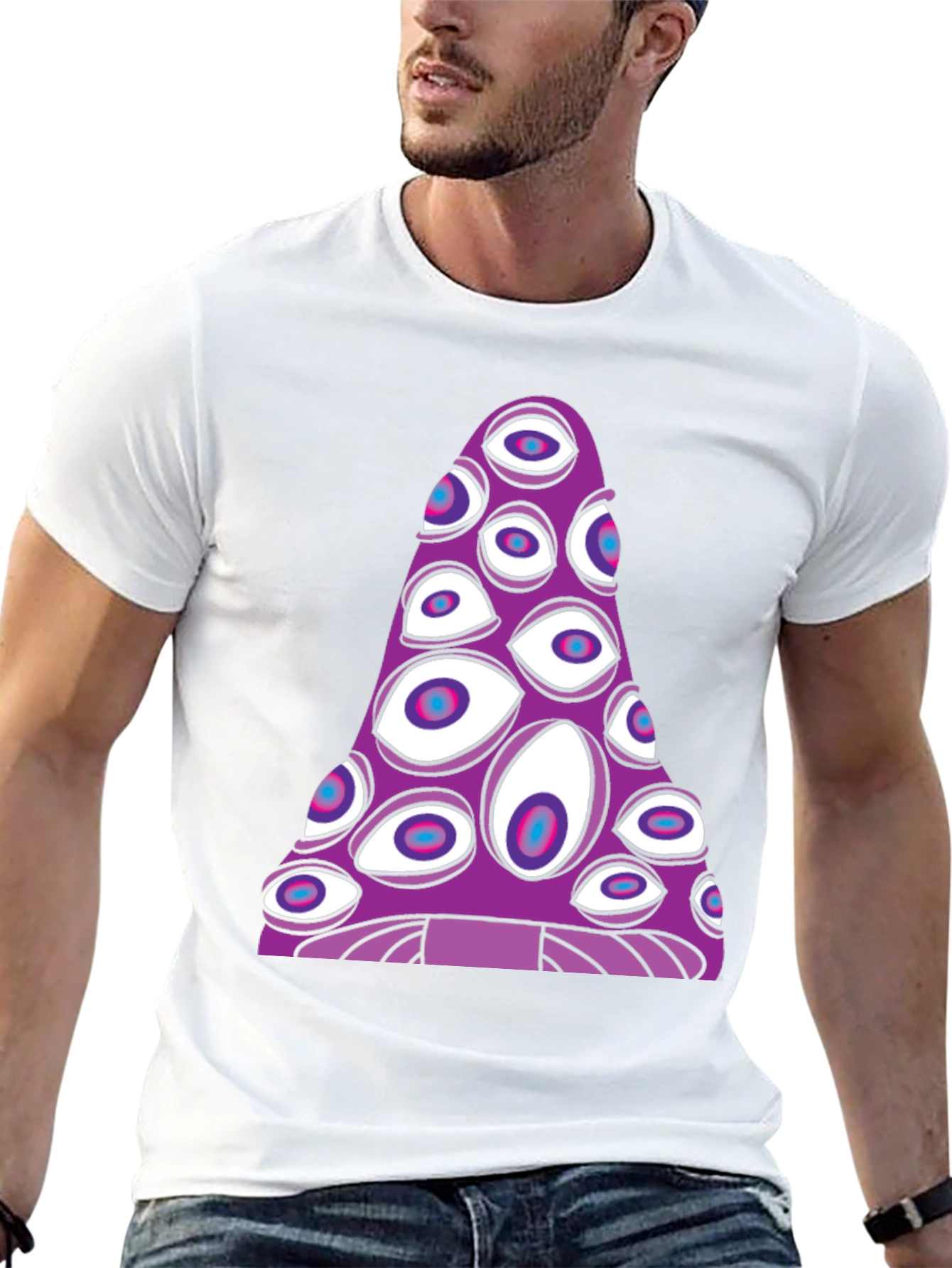 Eye-Catching Trippy Mushroom Graphic Tee