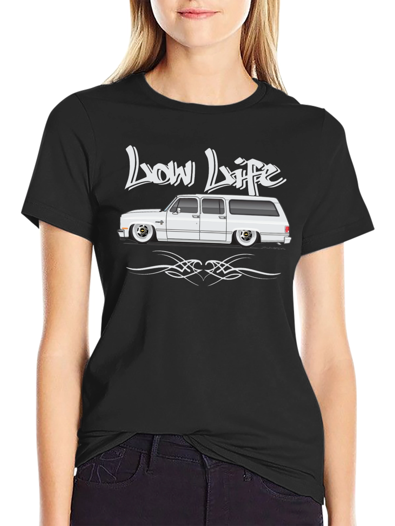 Low Life Car Graphic Black T-Shirt