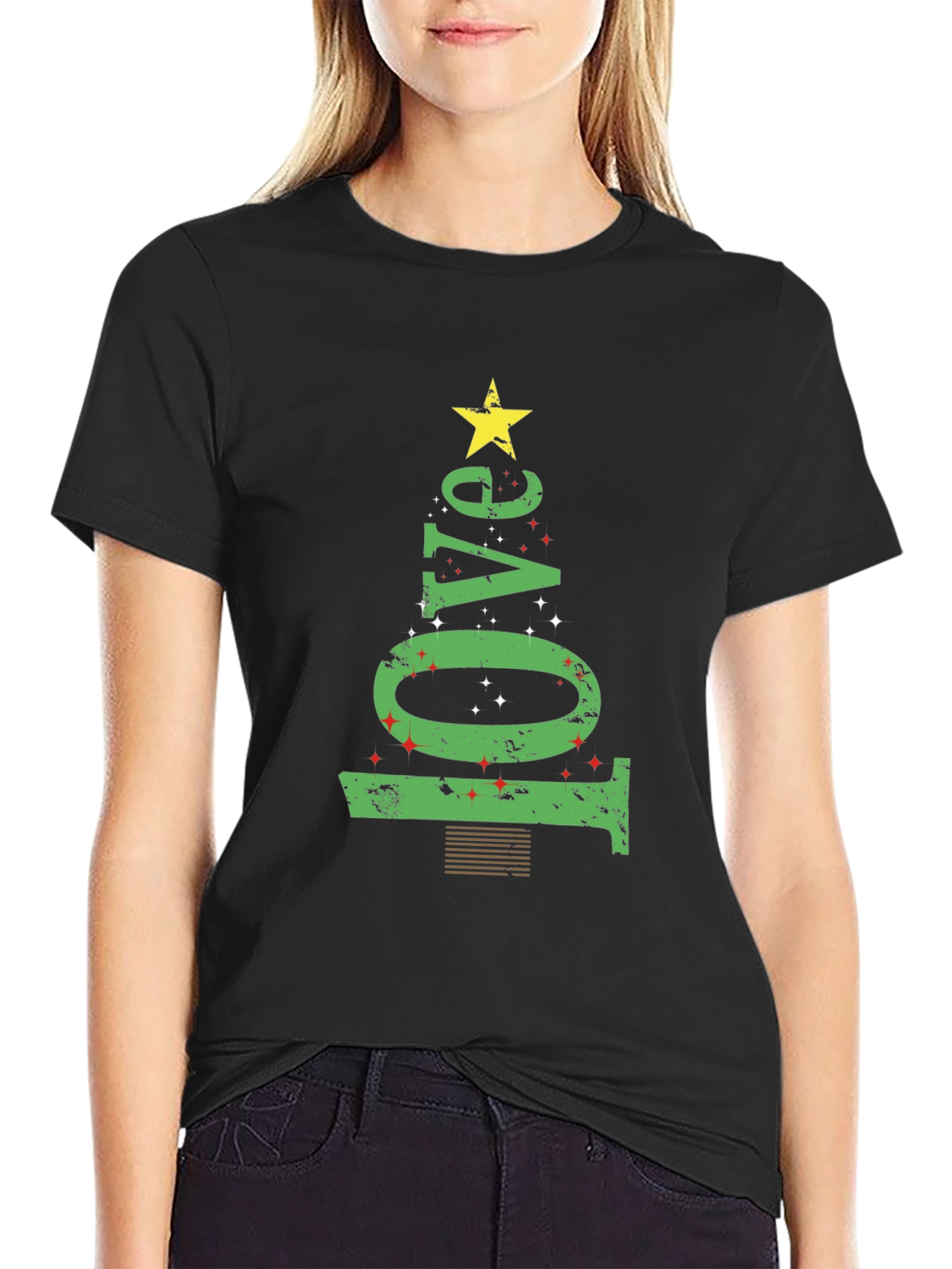 Love Christmas Tree Graphic Tee - Holiday Spirit