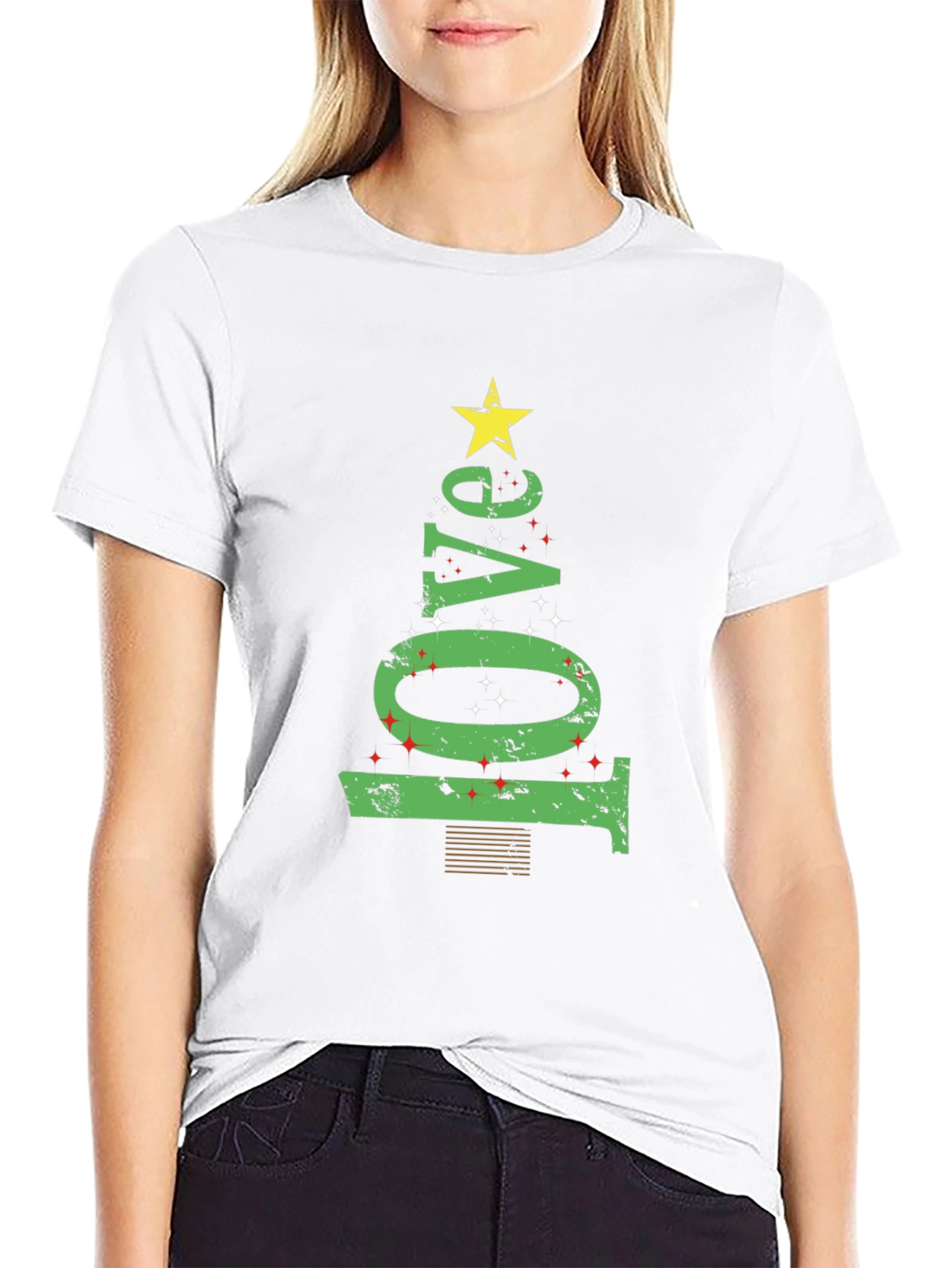 Love Christmas Tree Graphic Tee - Holiday Spirit