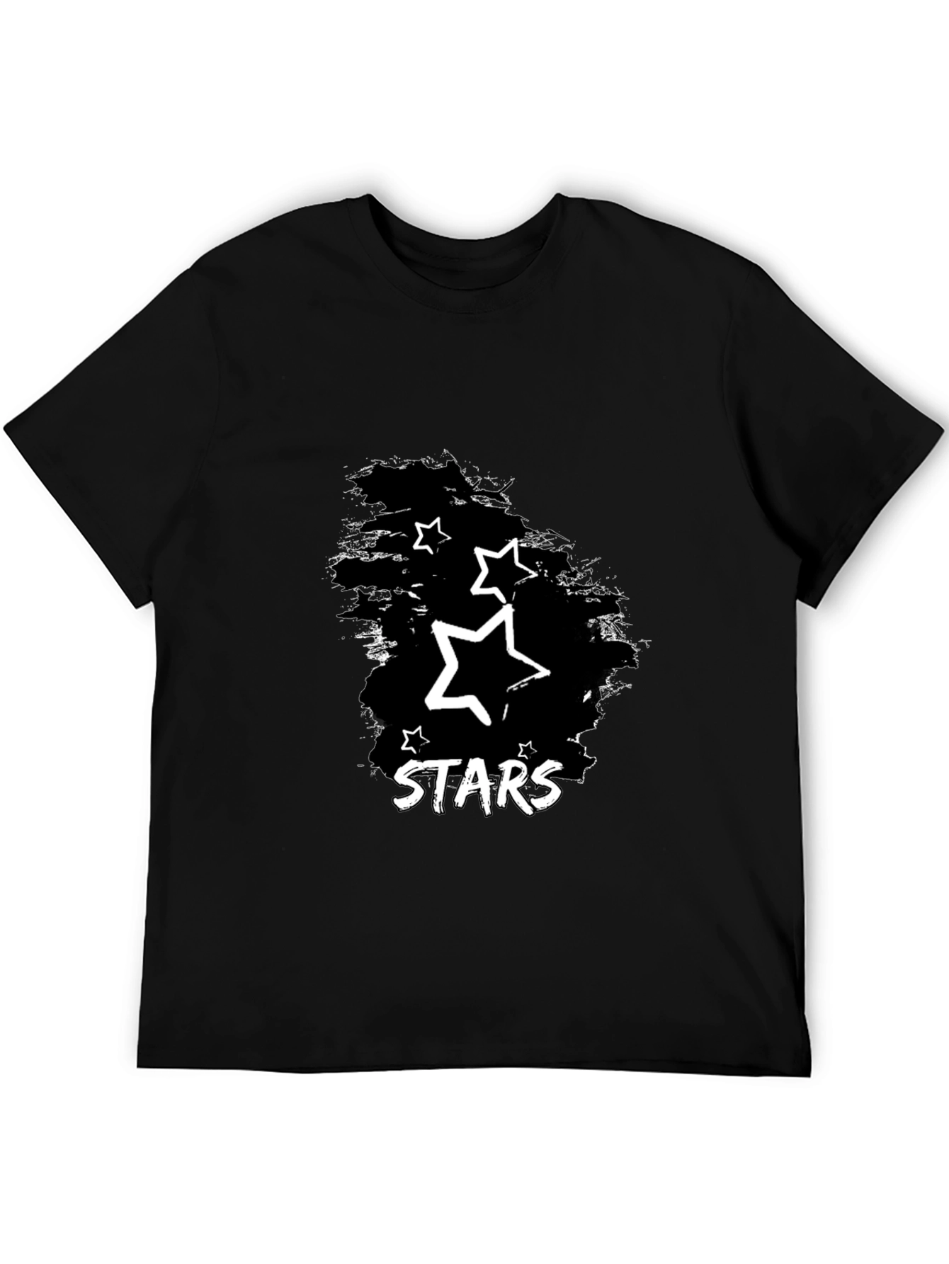 Stars Graphic Print Black T-Shirt