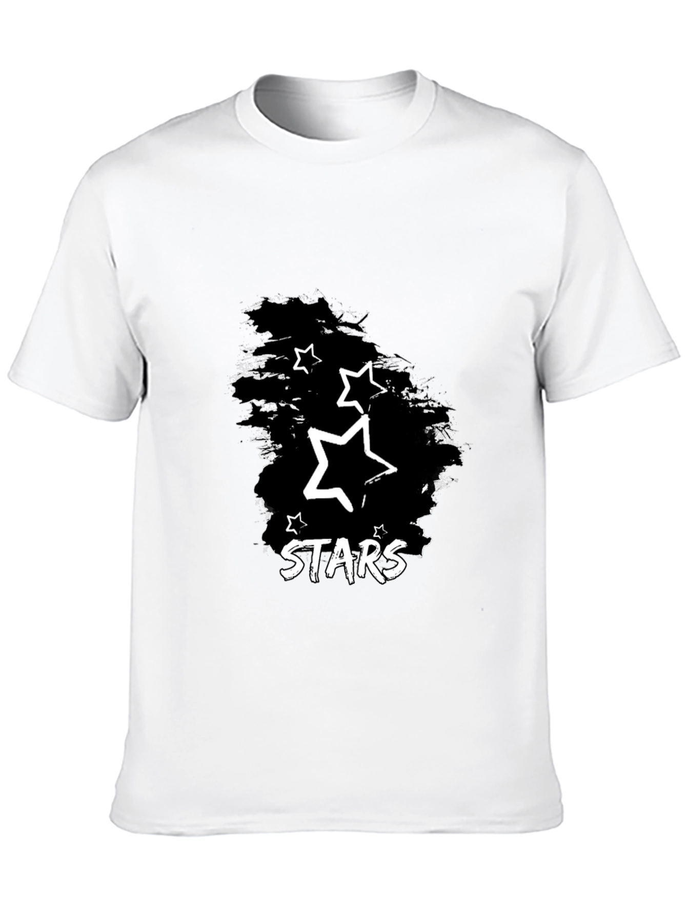 Stars Graphic Print Black T-Shirt