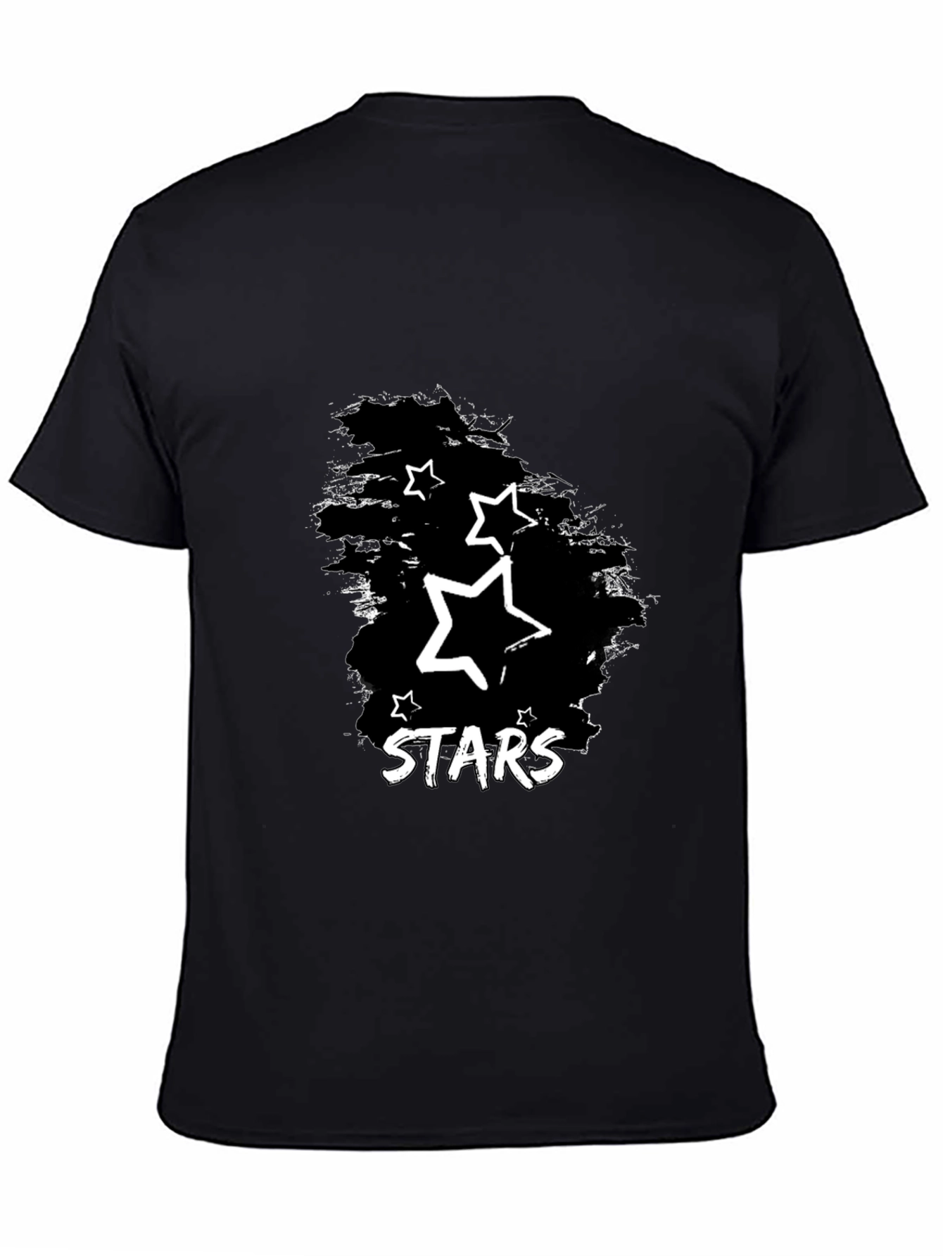 Stars Graphic Print Black T-Shirt