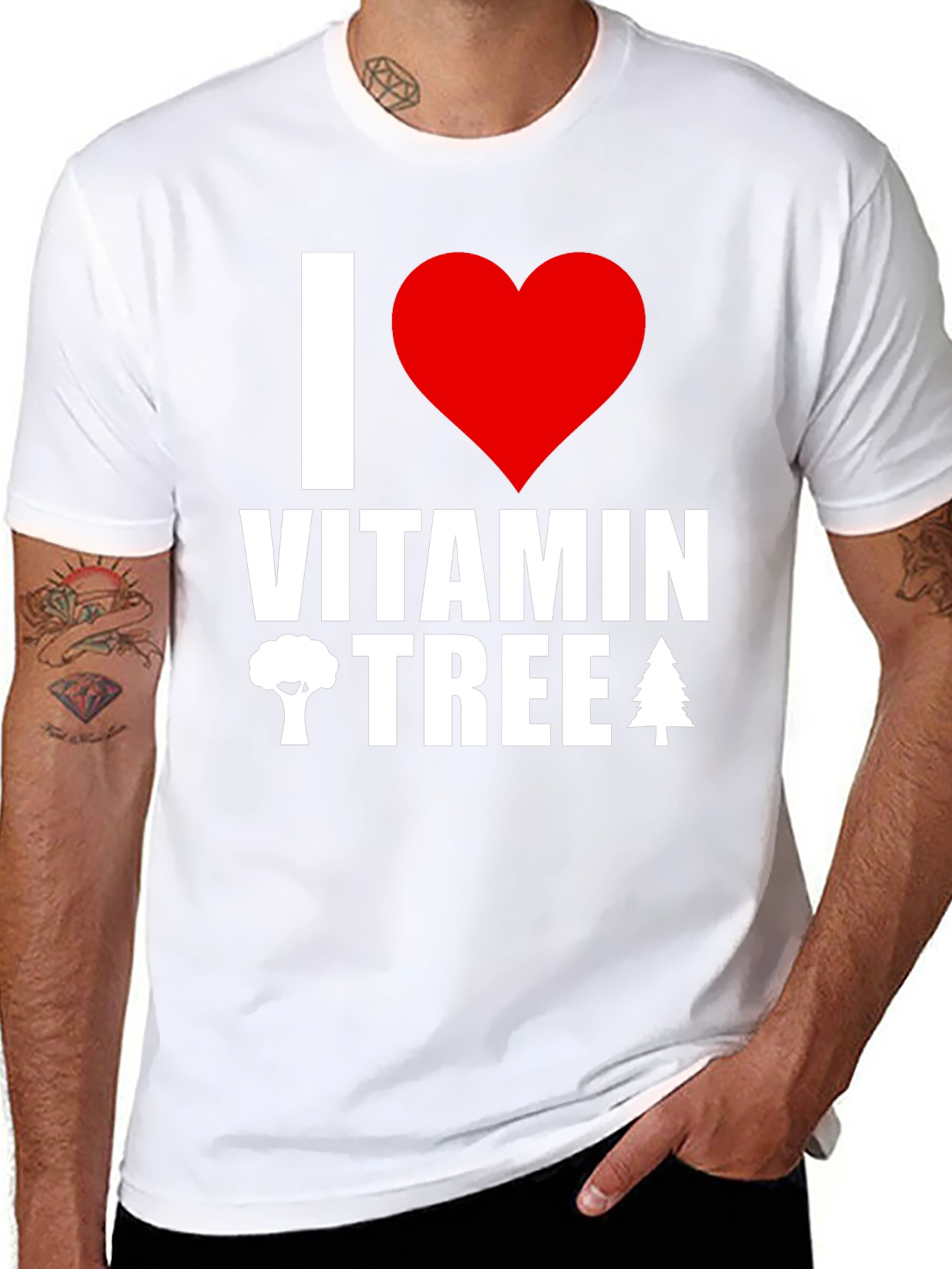 I Heart Vitamin Tree Graphic Tee - Black T-Shirt